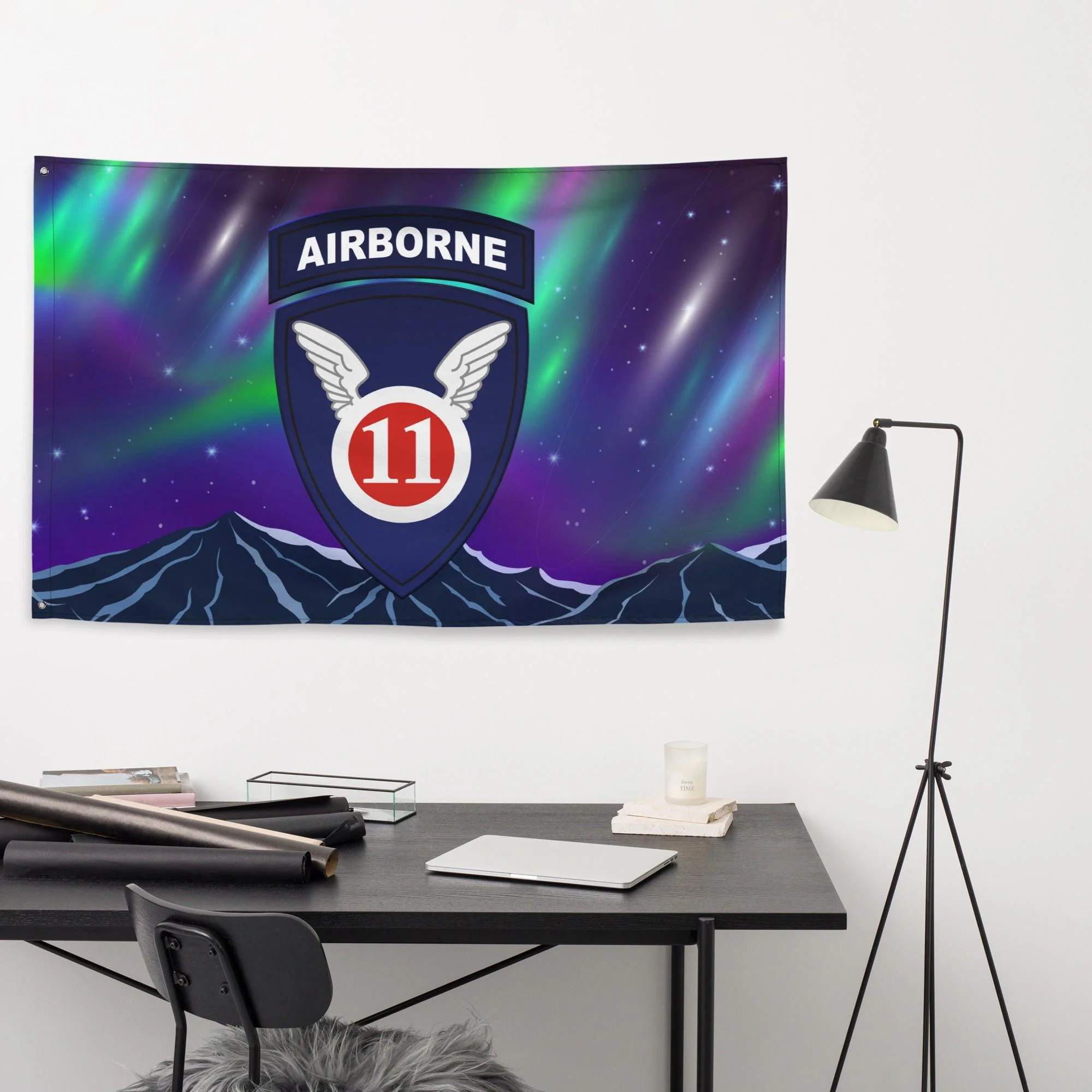 11th Airborne Division Northern Lights Arctic Angels Flag - Image 4