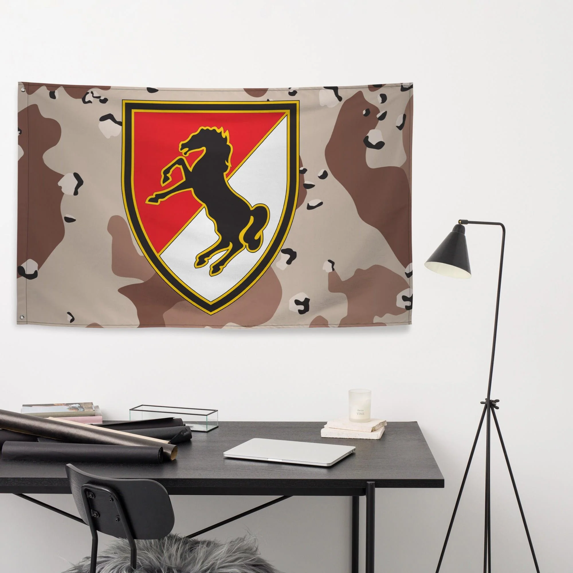 11th Armored Cavalry Regiment (11th ACR) Chocolate-Chip Camo Flag - Image 3