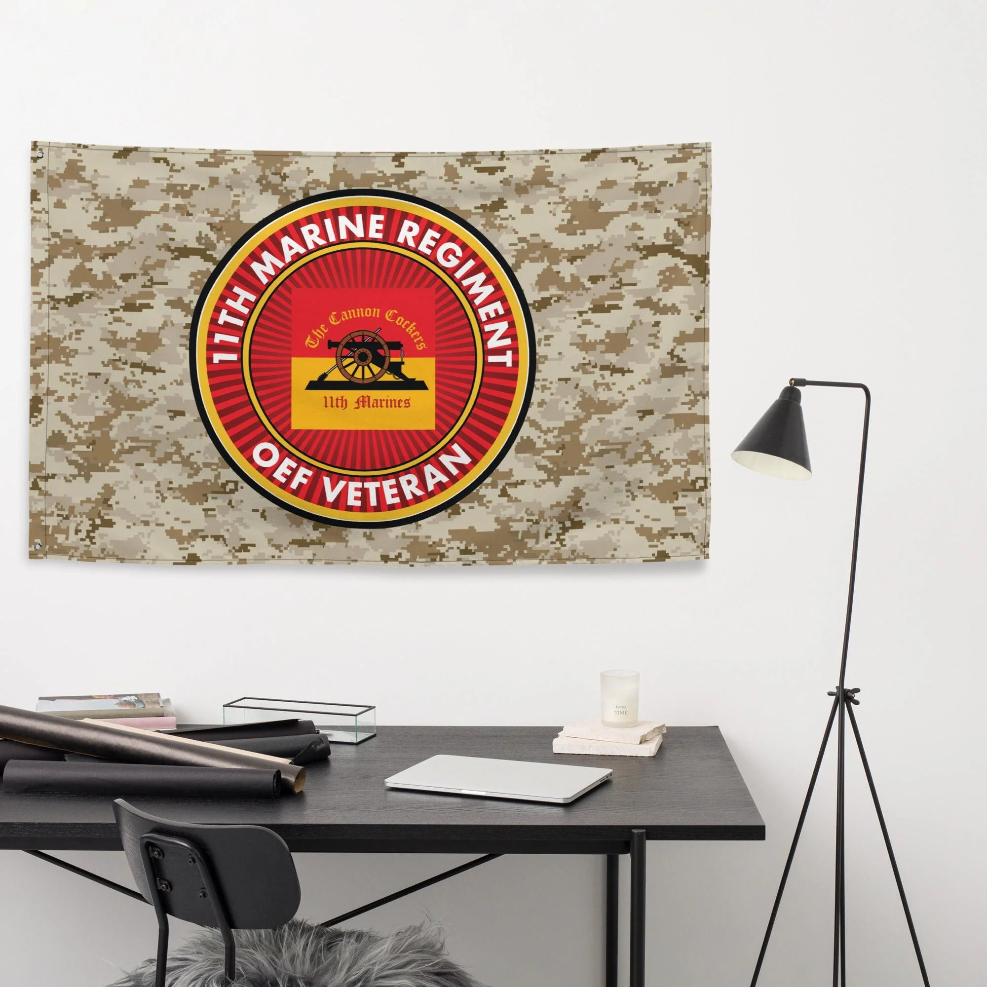 11th Marine Regiment Enduring Freedom OEF Veteran MARPAT Flag - Image 3
