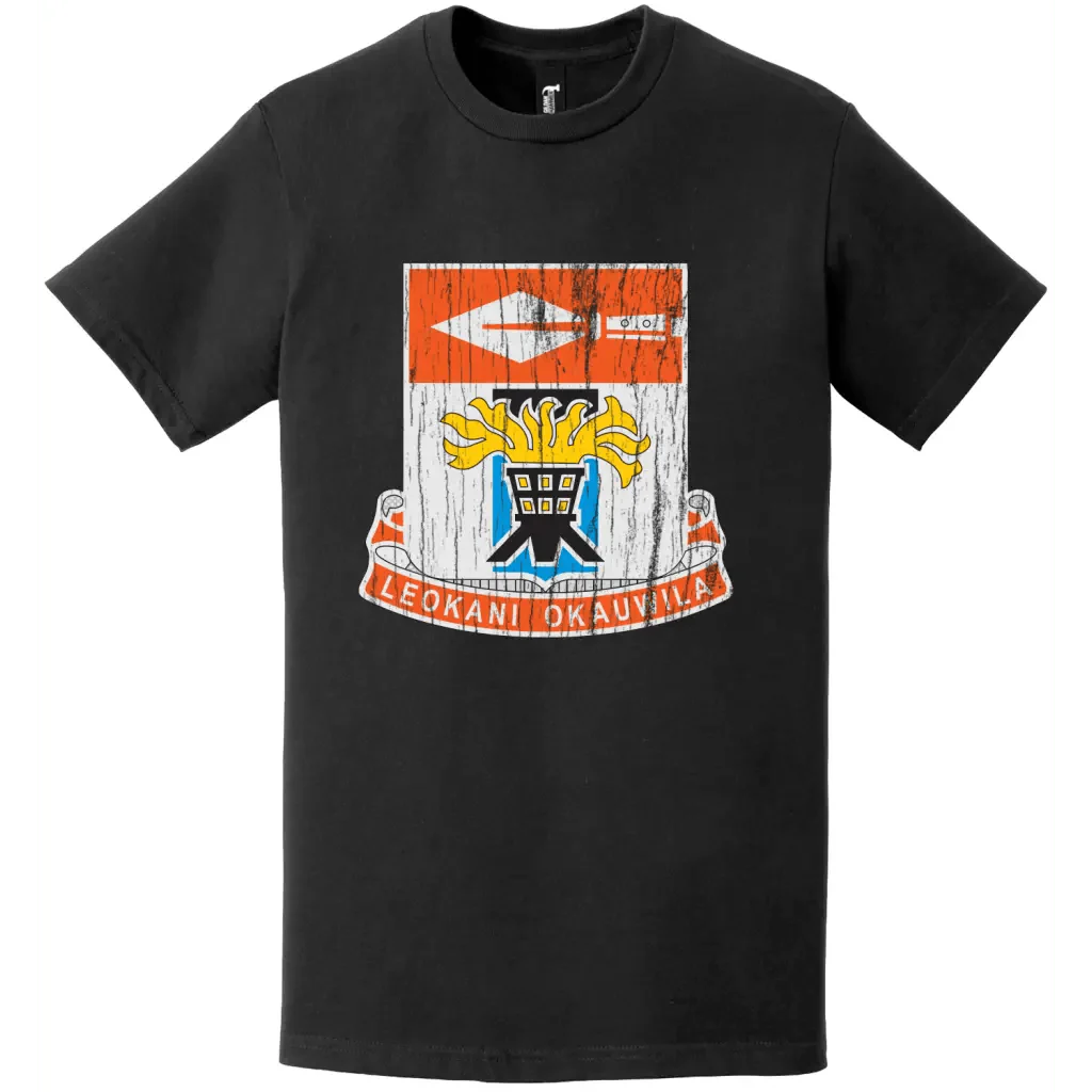 125th Signal Battalion Distressed DUI Logo Emblem T-Shirt