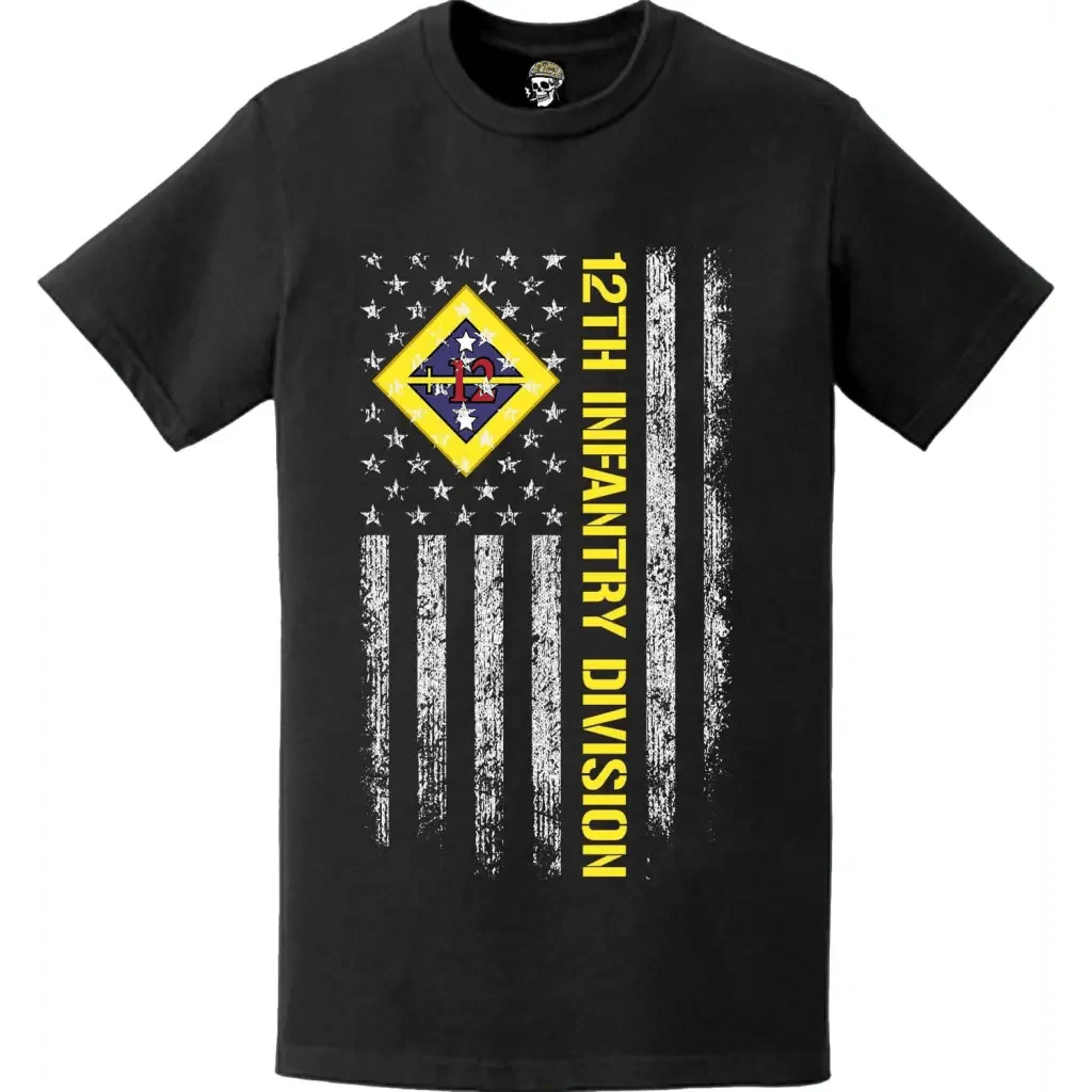 12th Infantry Division (12th ID) American Flag T-Shirt