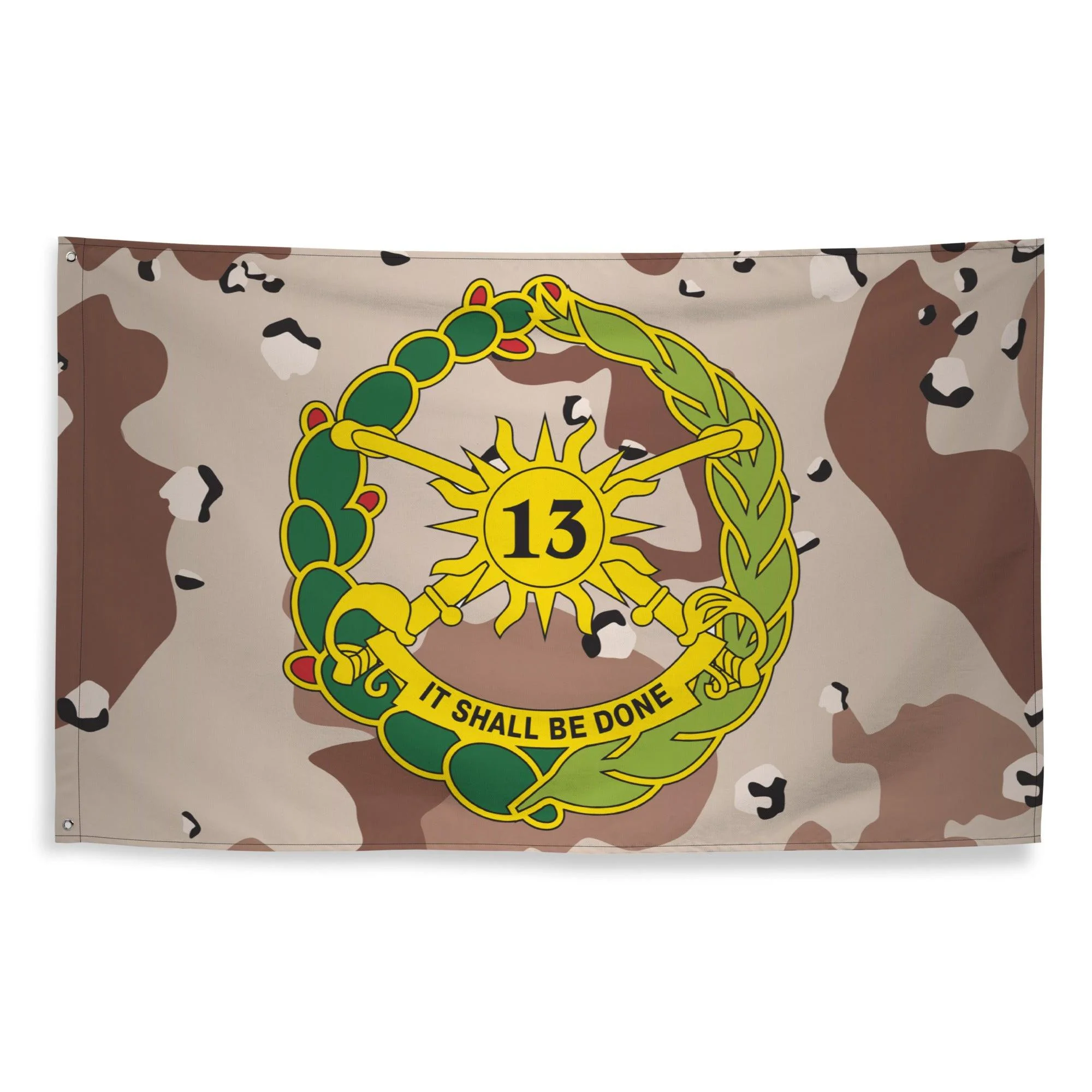 13th Cavalry Regiment Chocolate-Chip Camo Flag - Image 4