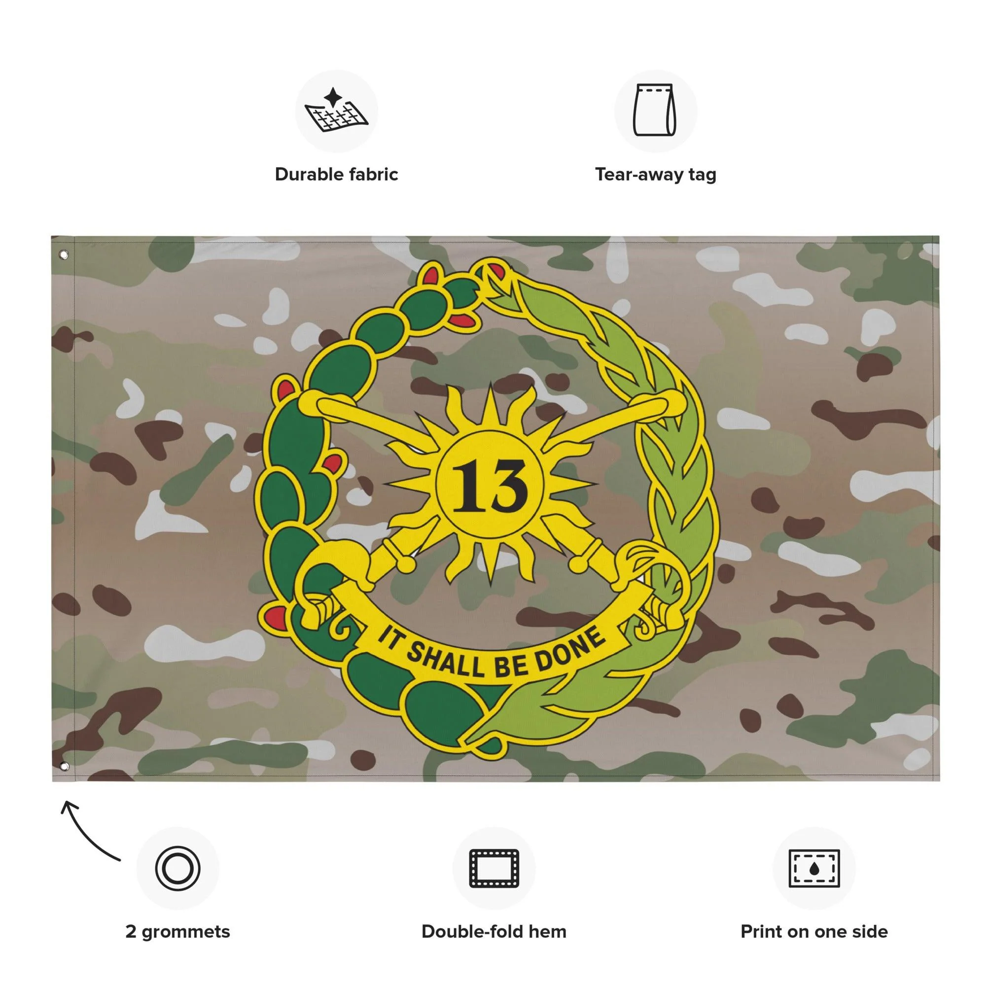 13th Cavalry Regiment Multicam Flag - Image 2