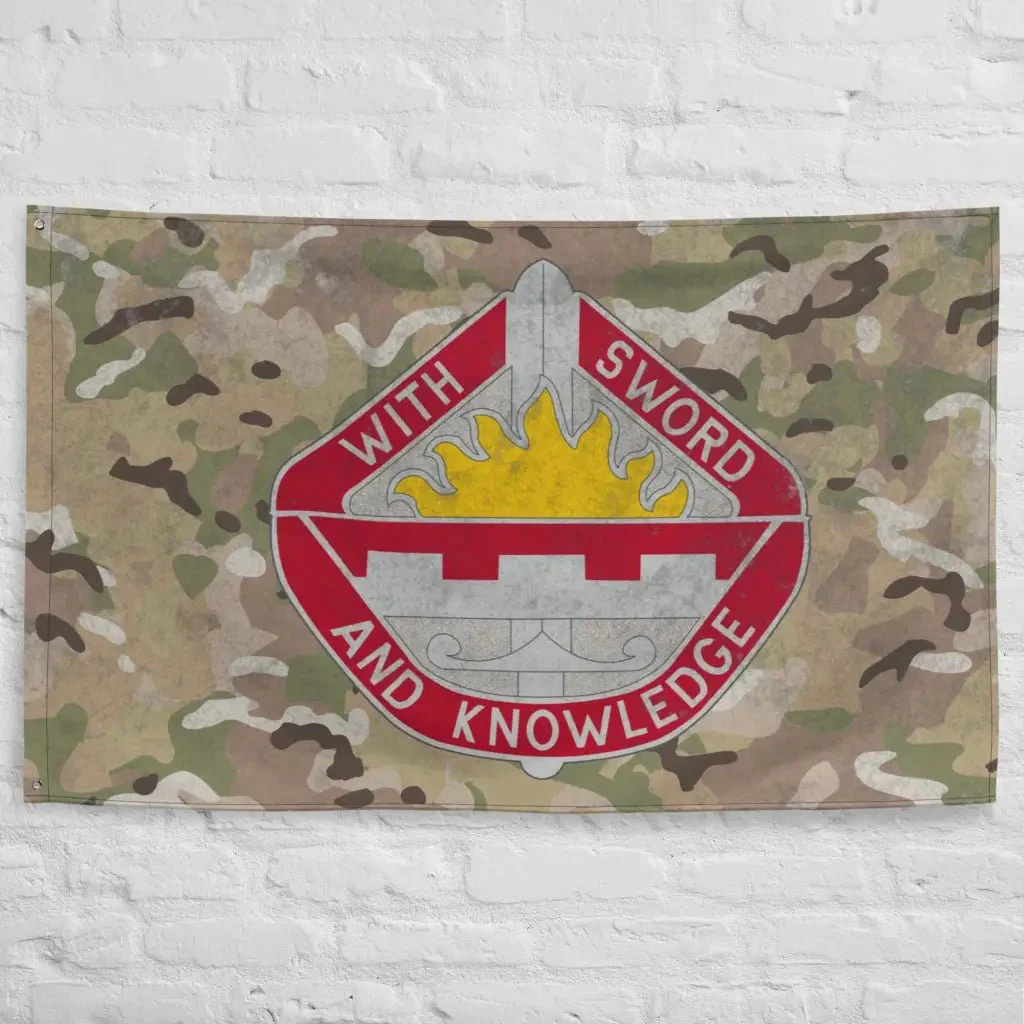 1401st Engineer Battalion Logo Emblem OCP Camo Indoor Wall Flag - Image 4