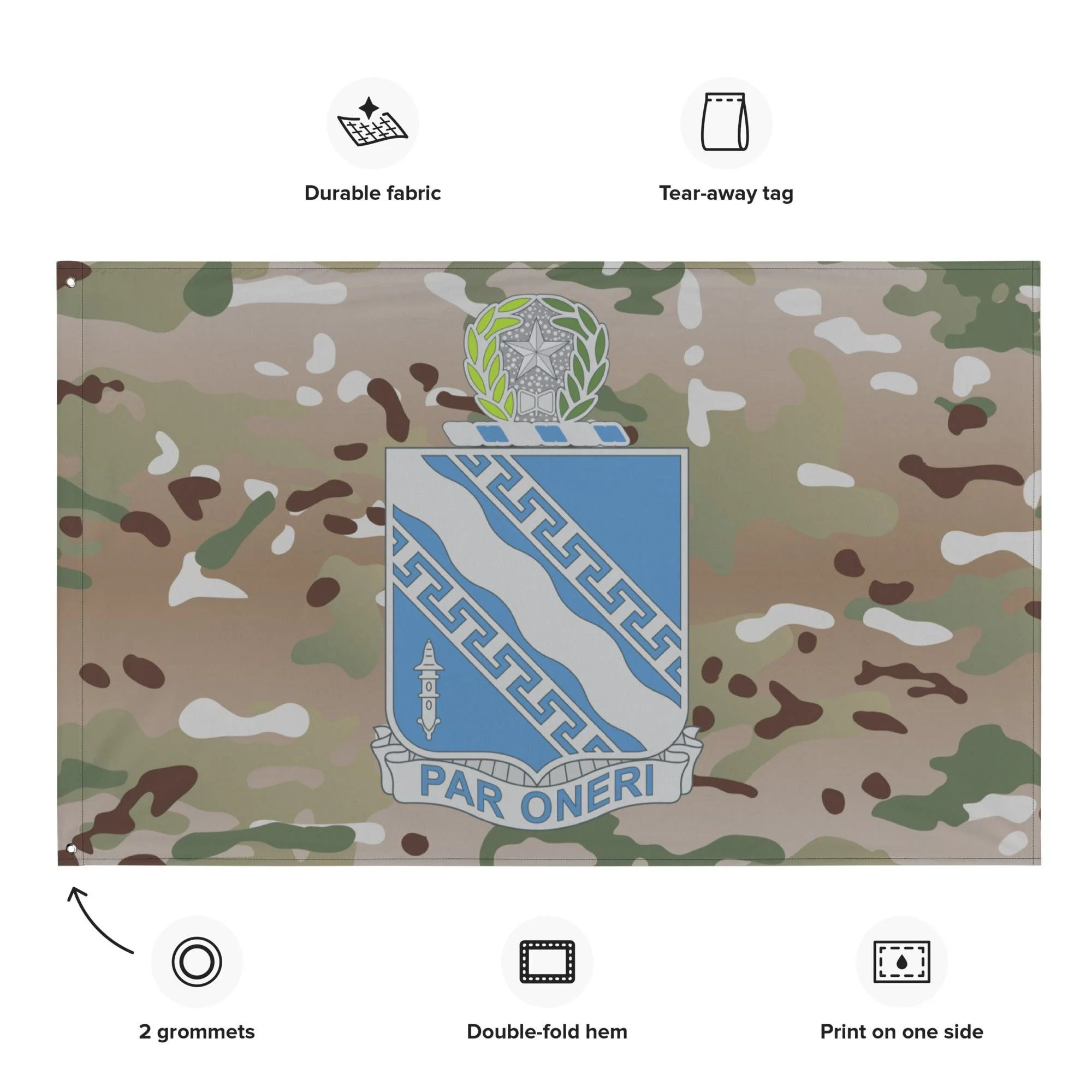 U.S. Army 144th Infantry Regiment Multicam Flag - Image 2