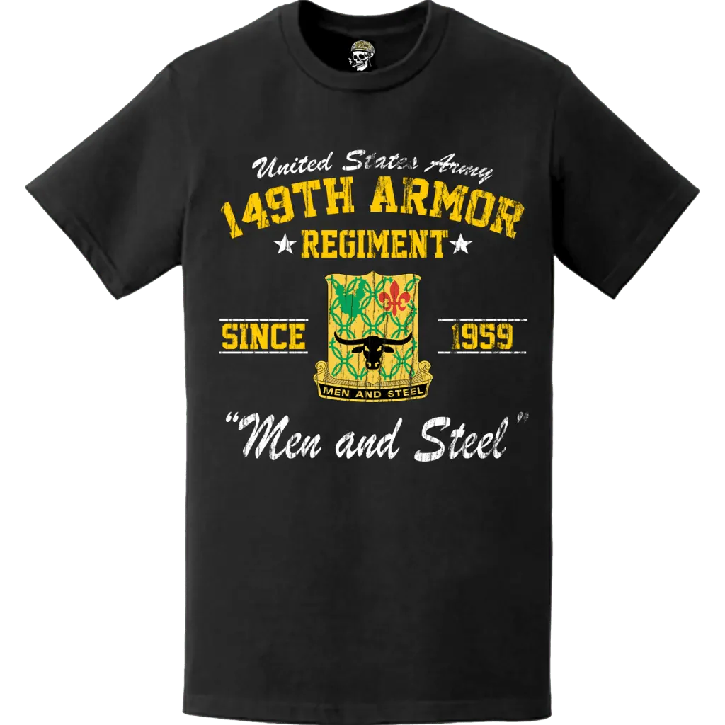 149th Armor Regiment Since 1959 U.S. Army Unit Legacy Distressed T-Shirt