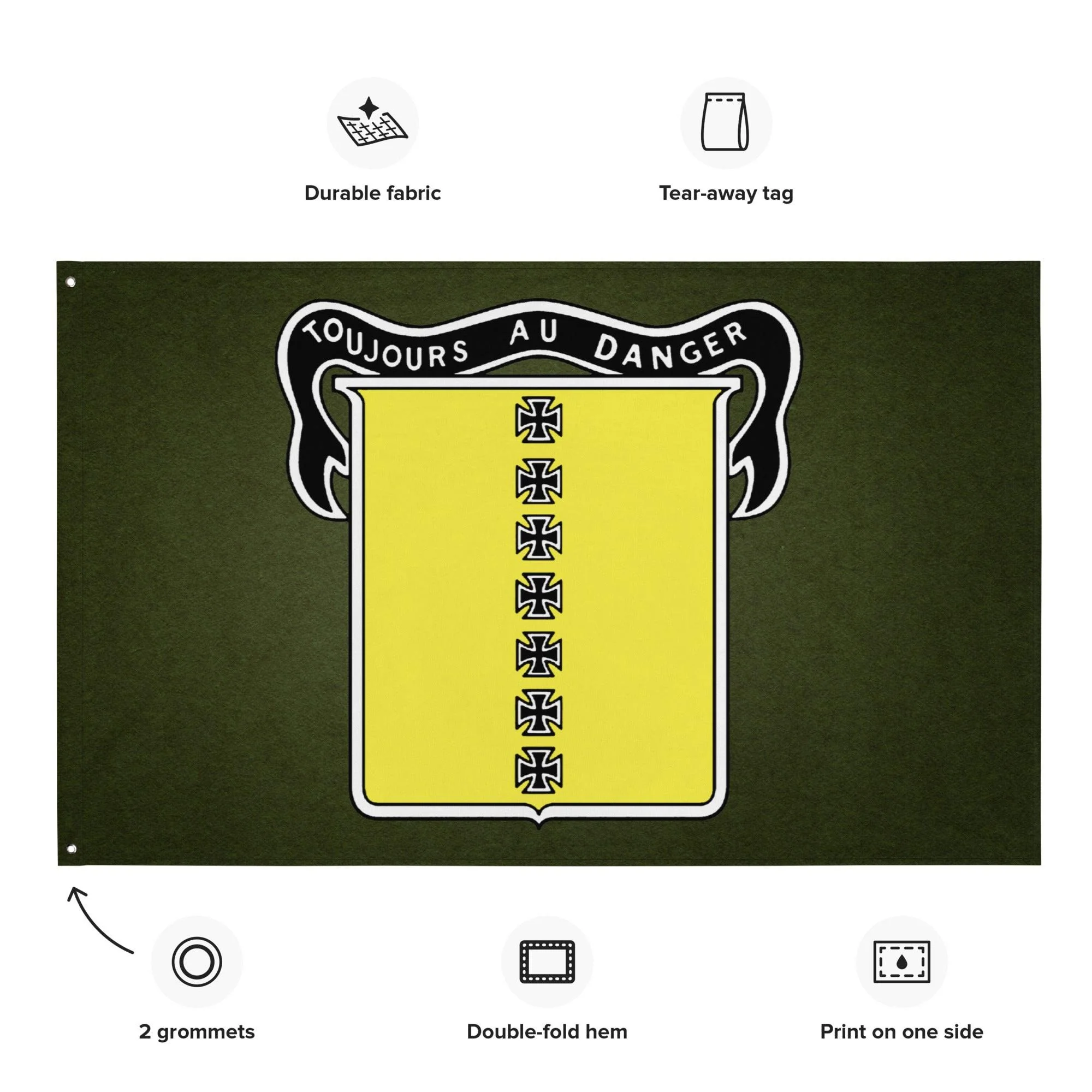 17th Bomb Group WW2 Military Green Flag - Image 4