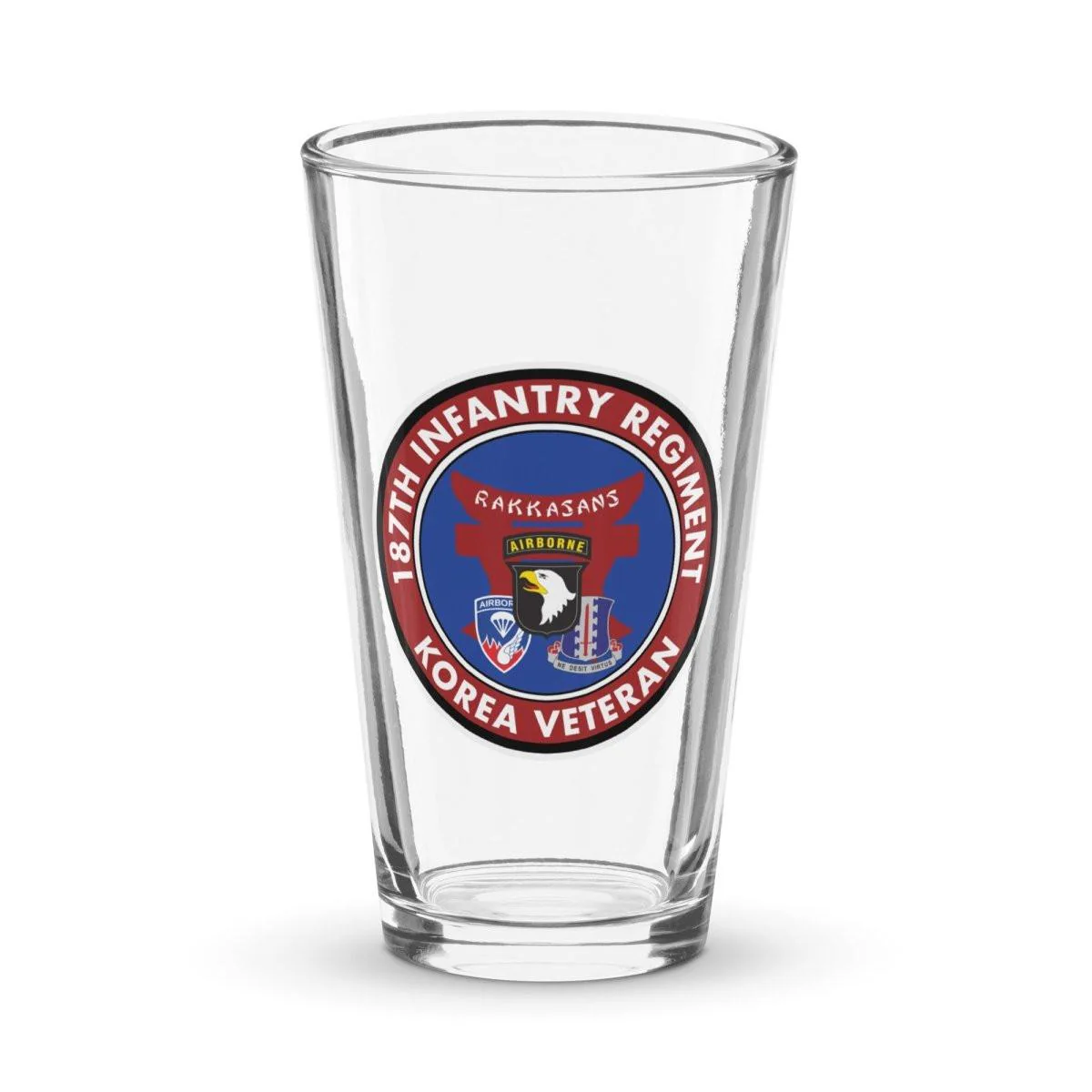 187th Infantry "Rakkasans" Korean War Veteran Beer Pint Glass