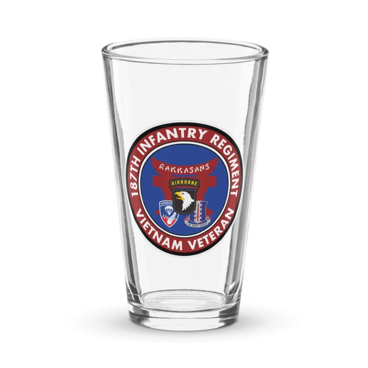 187th Infantry "Rakkasans" Vietnam Veteran Beer Pint Glass