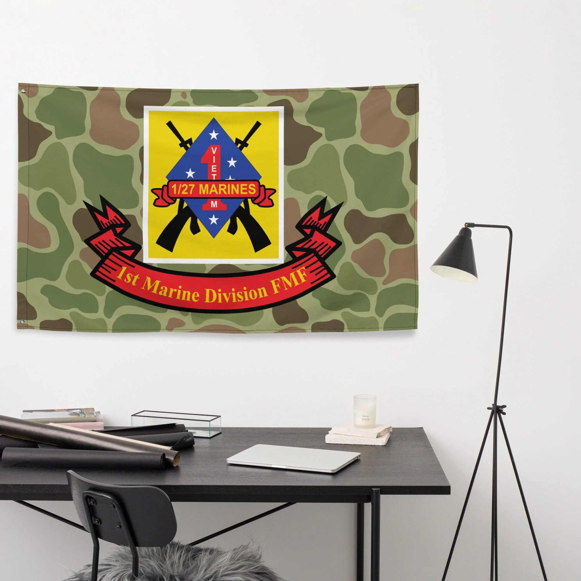1st Battalion 27th Marines (1/27 Marines) Frogskin Camo Flag - Image 2