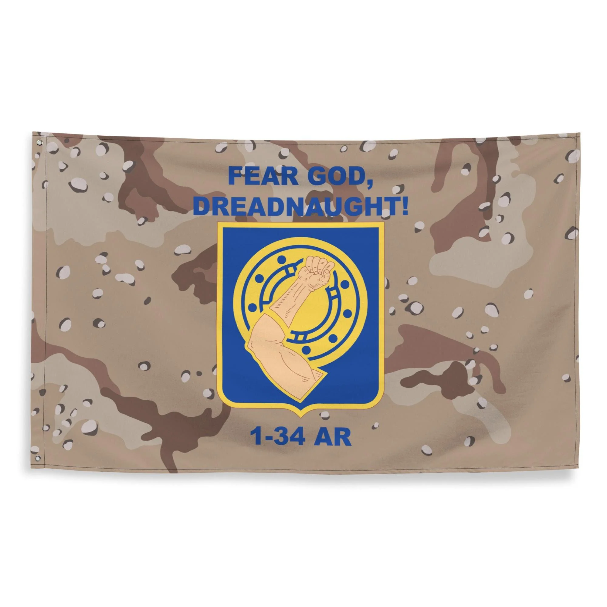 1st Battalion, 34th Armor Regiment (1-34 AR) Chocolate Chip Camo Flag - Image 3