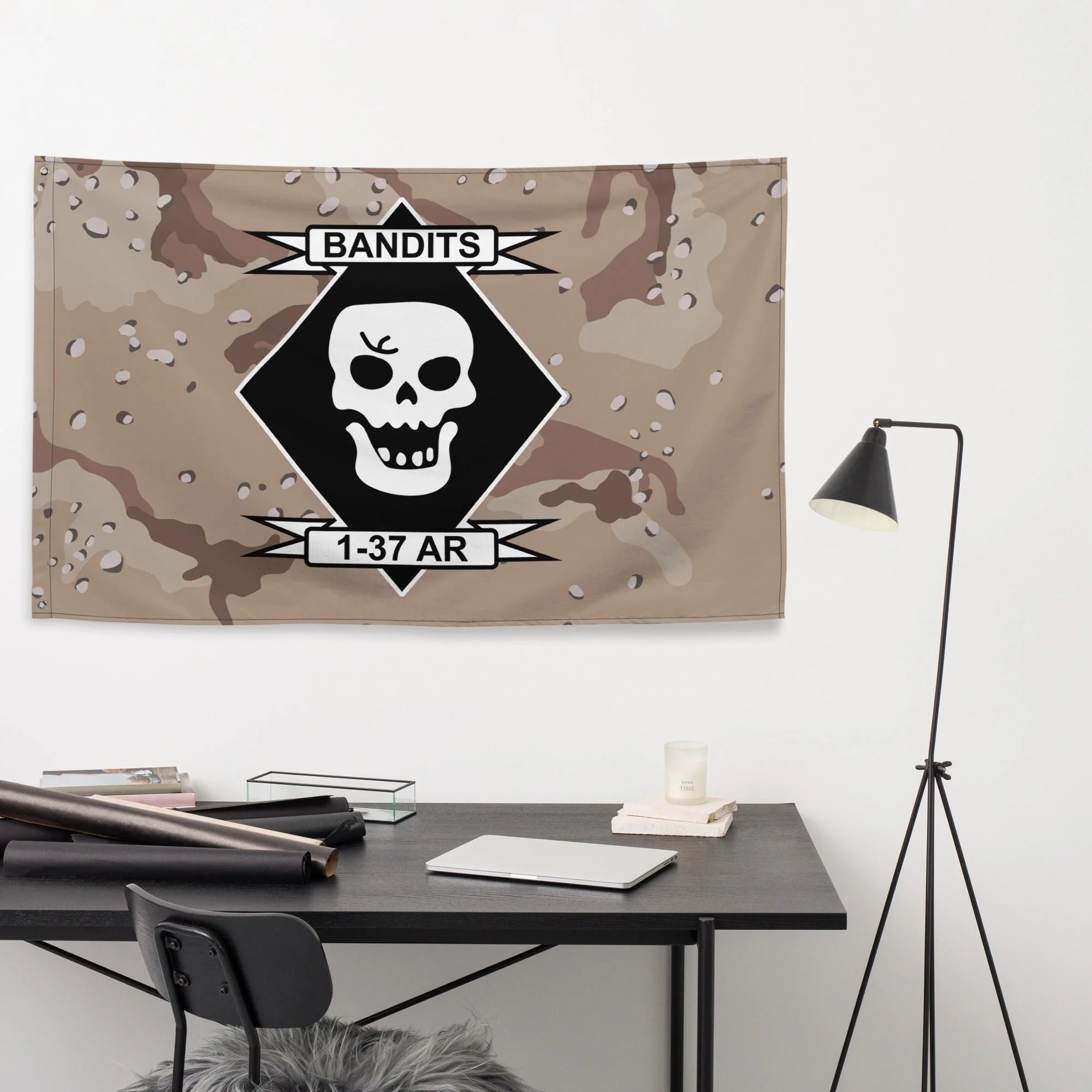 1st Battalion, 37th Armor Regiment (1-37 AR) Chocolate Chip Camo Flag - Image 2