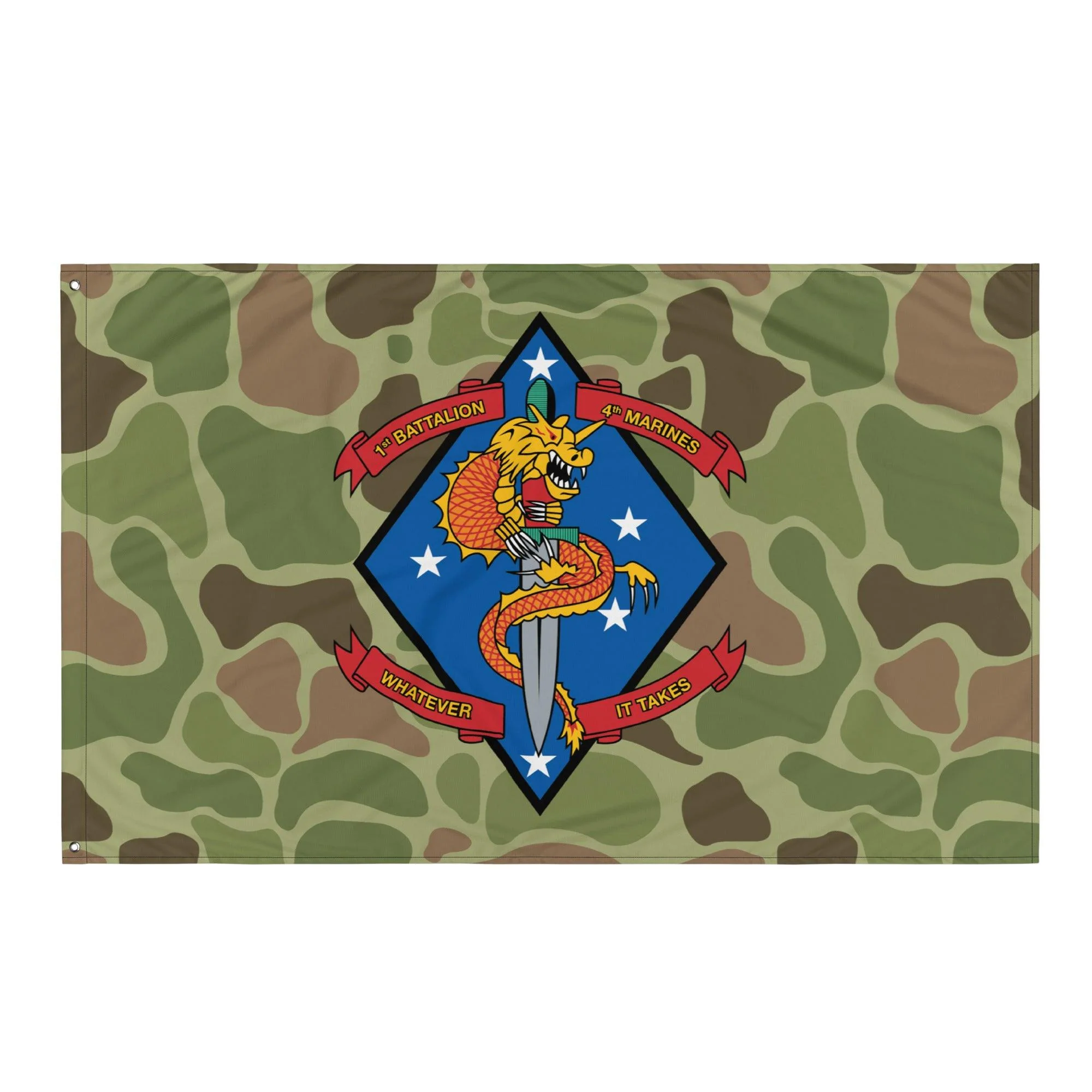 1st Battalion 4th Marines (1/4 Marines) Frogskin Camo Flag - Image 2
