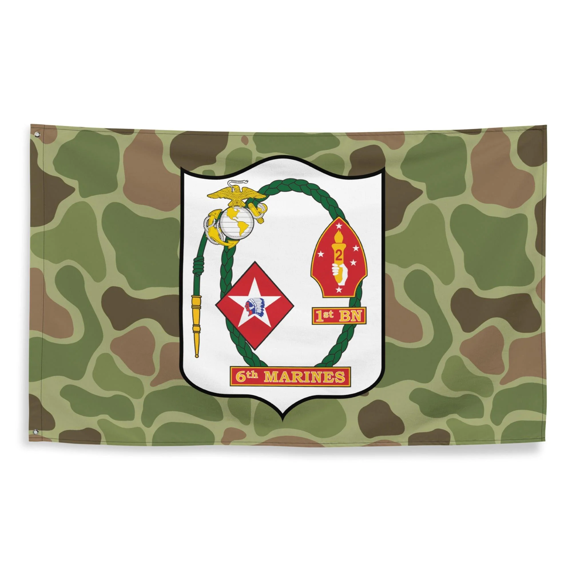 1st Battalion 6th Marines (1/6 Marines) Frogskin Camo Flag - Image 3