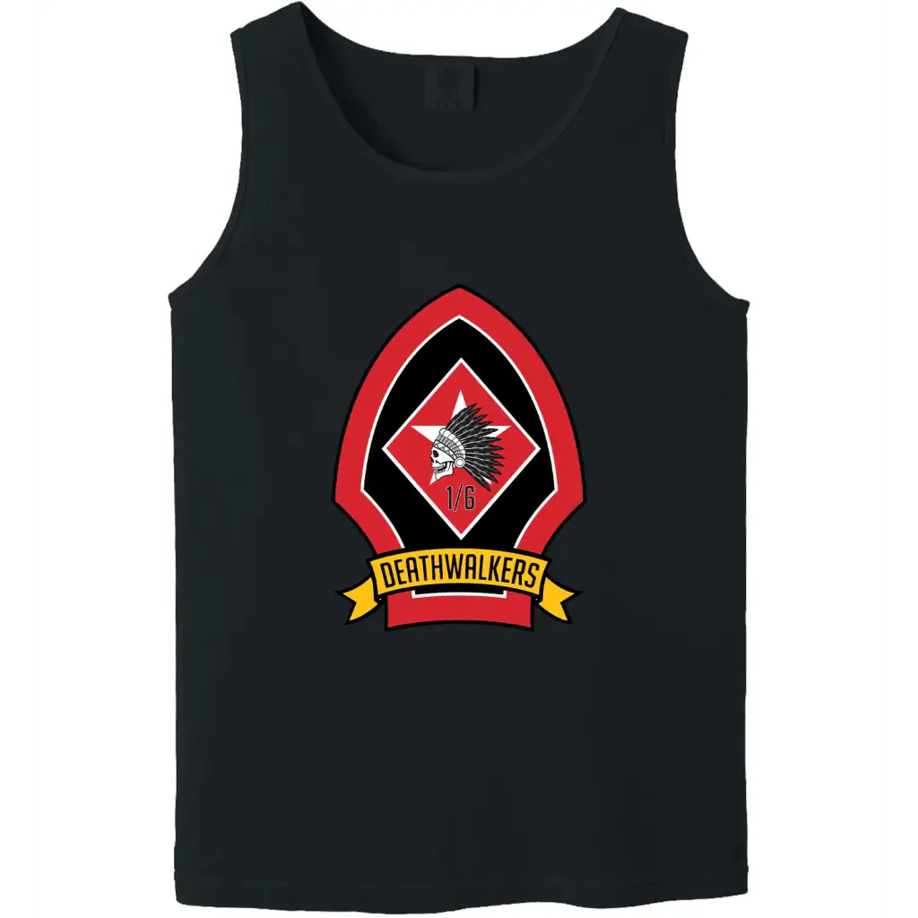 1st Battalion, 6th Marines (1/6) Deathwalkers Unit Logo Emblem Tank Top