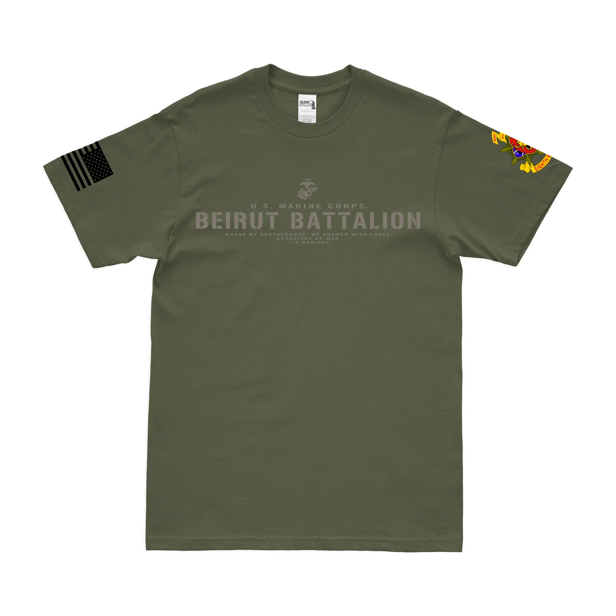 1st Battalion 8th Marines (1/8) "The Beirut Battalion" USMC T-Shirt - Image 4