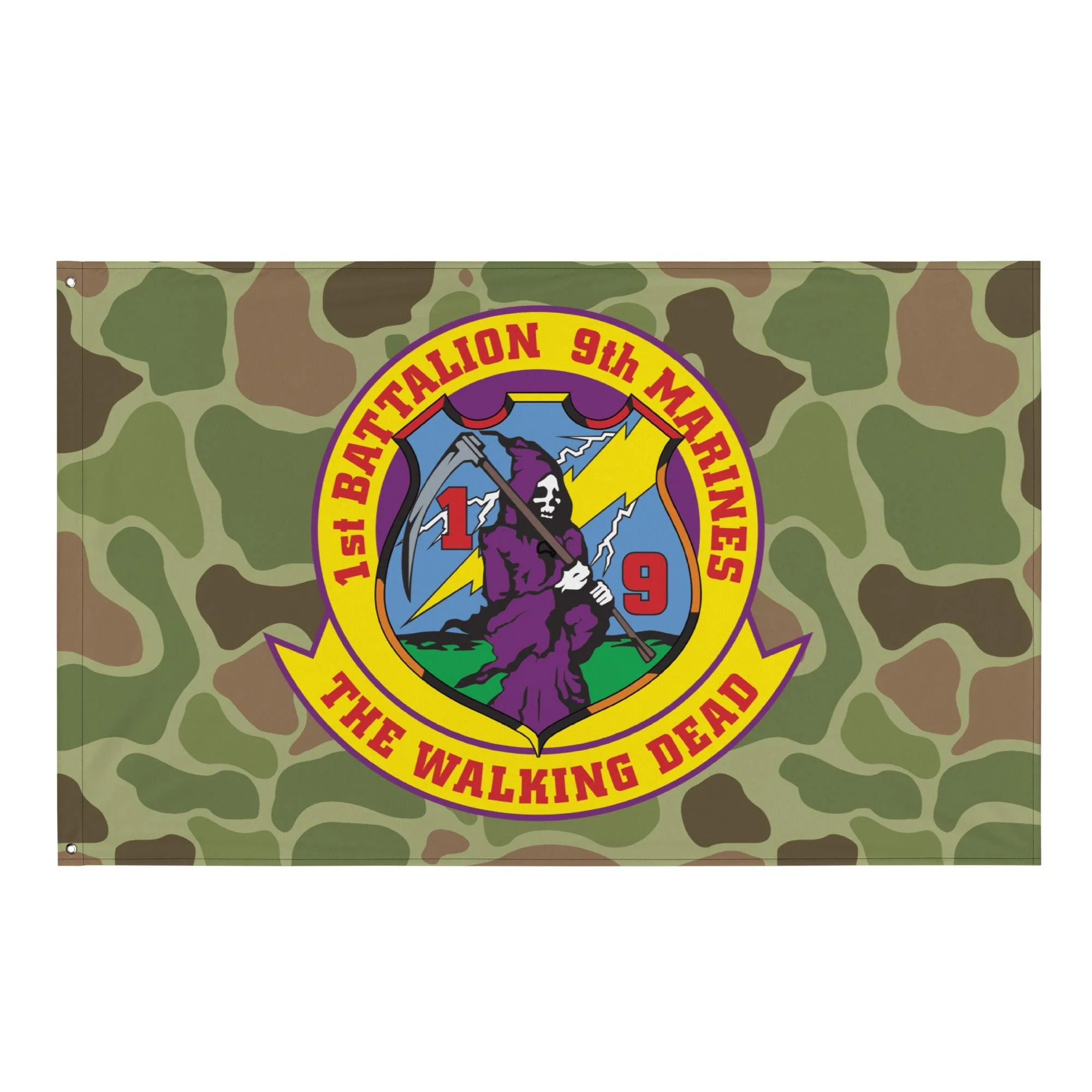 1st Battalion 9th Marines (1/9 Marines) Frogskin Camo Flag