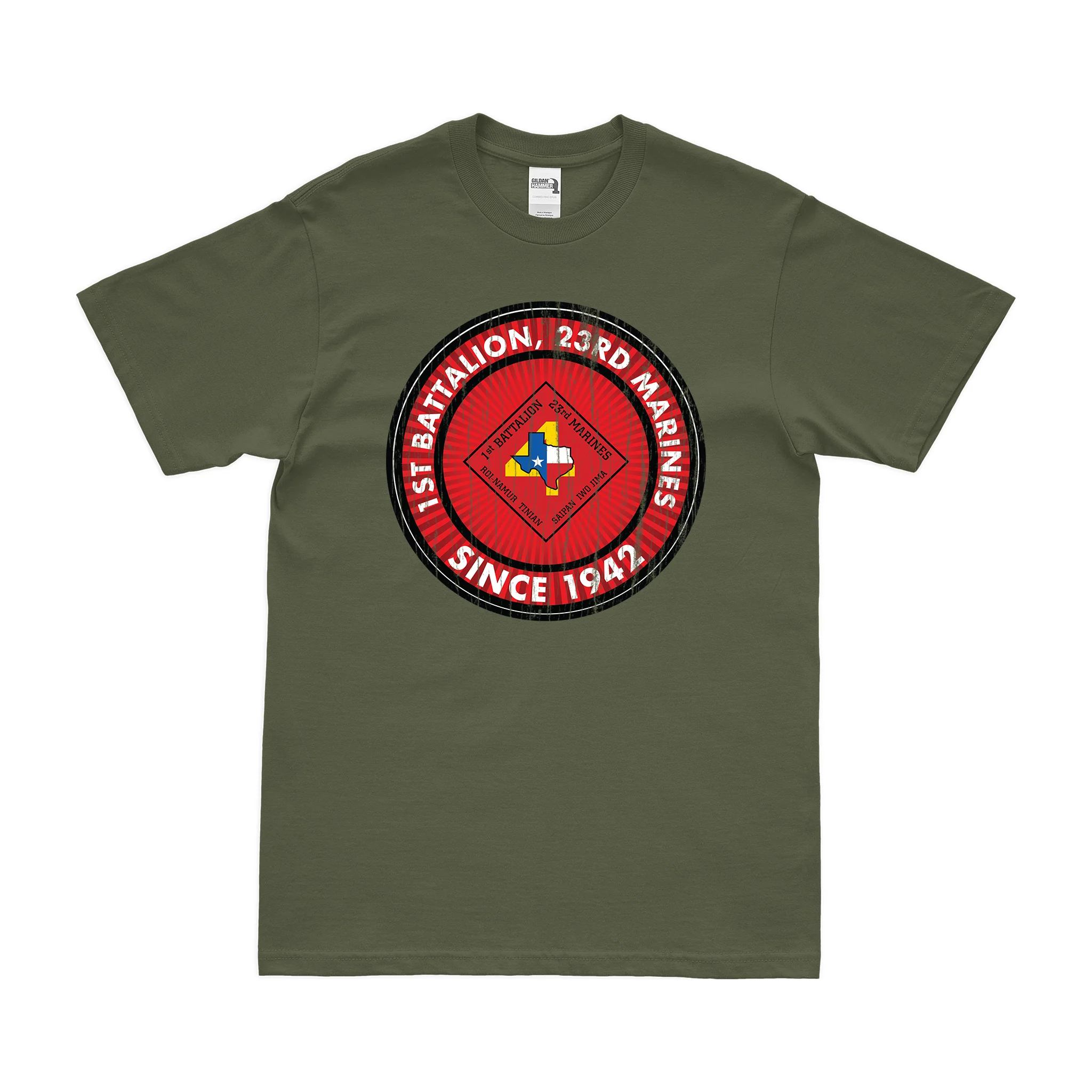 1st Bn 23rd Marines (1/23 Marines) Since 1942 T-Shirt - Image 4