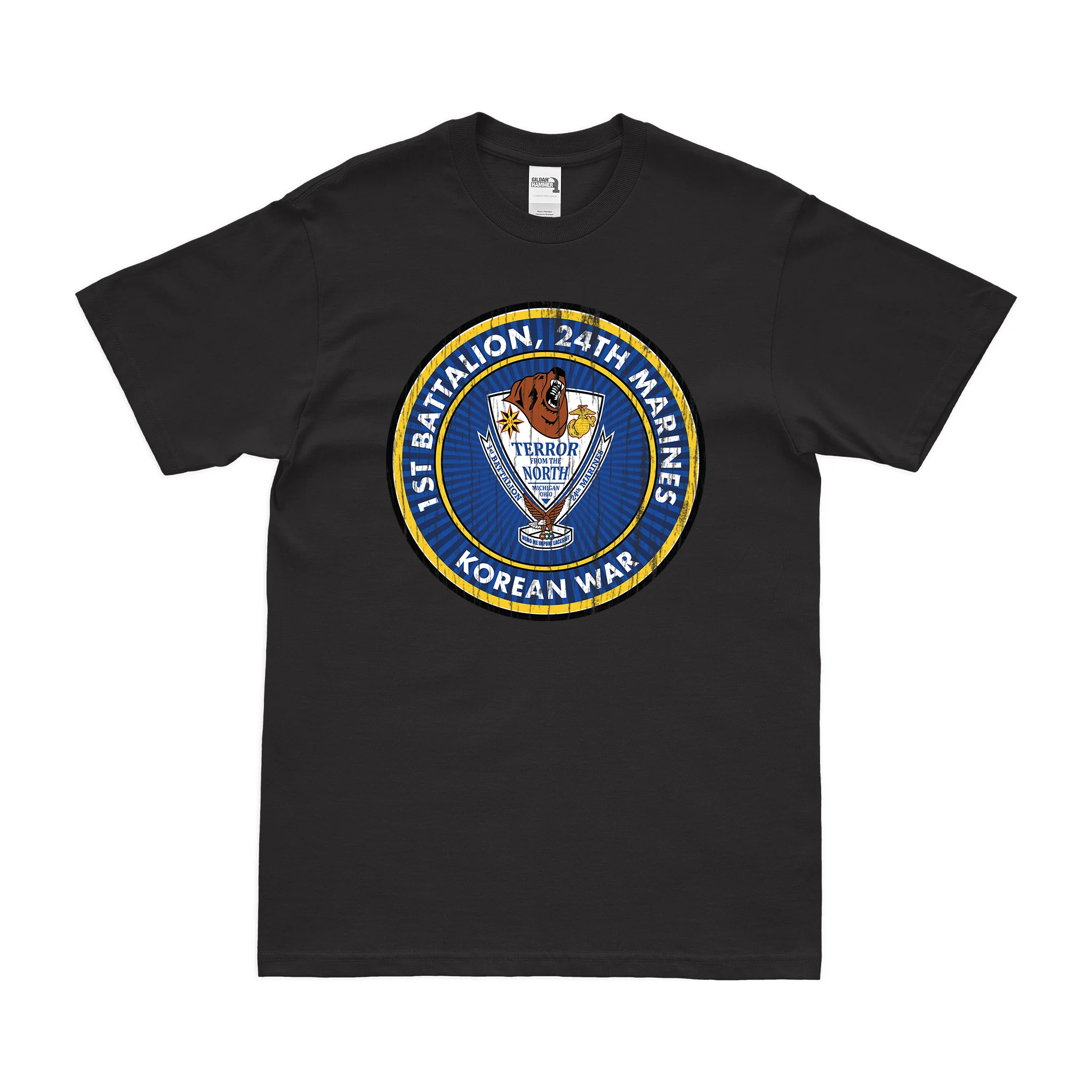 1st Bn 24th Marines (1/24 Marines) Korean War T-Shirt - Image 3