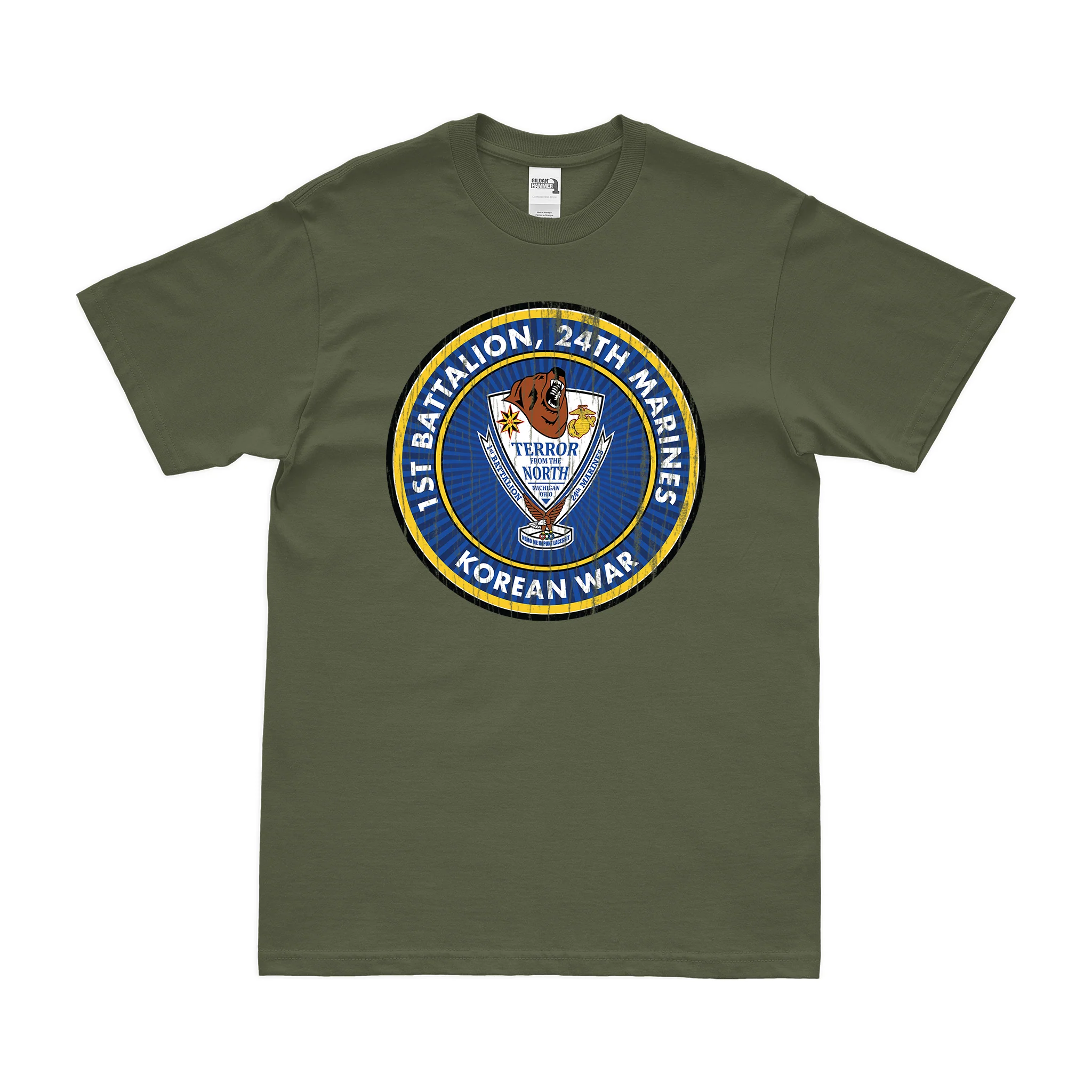 1st Bn 24th Marines (1/24 Marines) Korean War T-Shirt - Image 4