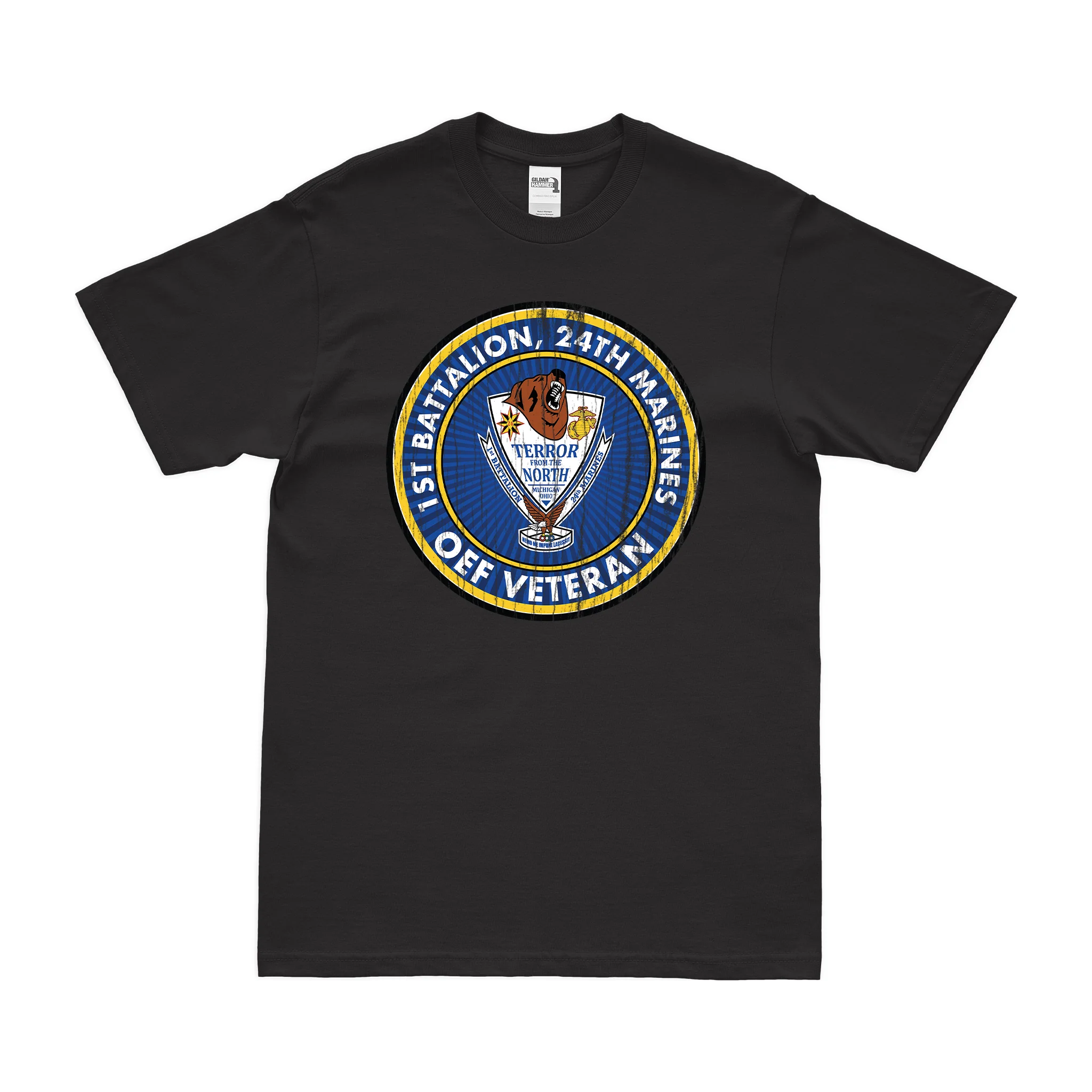 1st Bn 24th Marines (1/24 Marines) OEF Veteran T-Shirt - Image 3