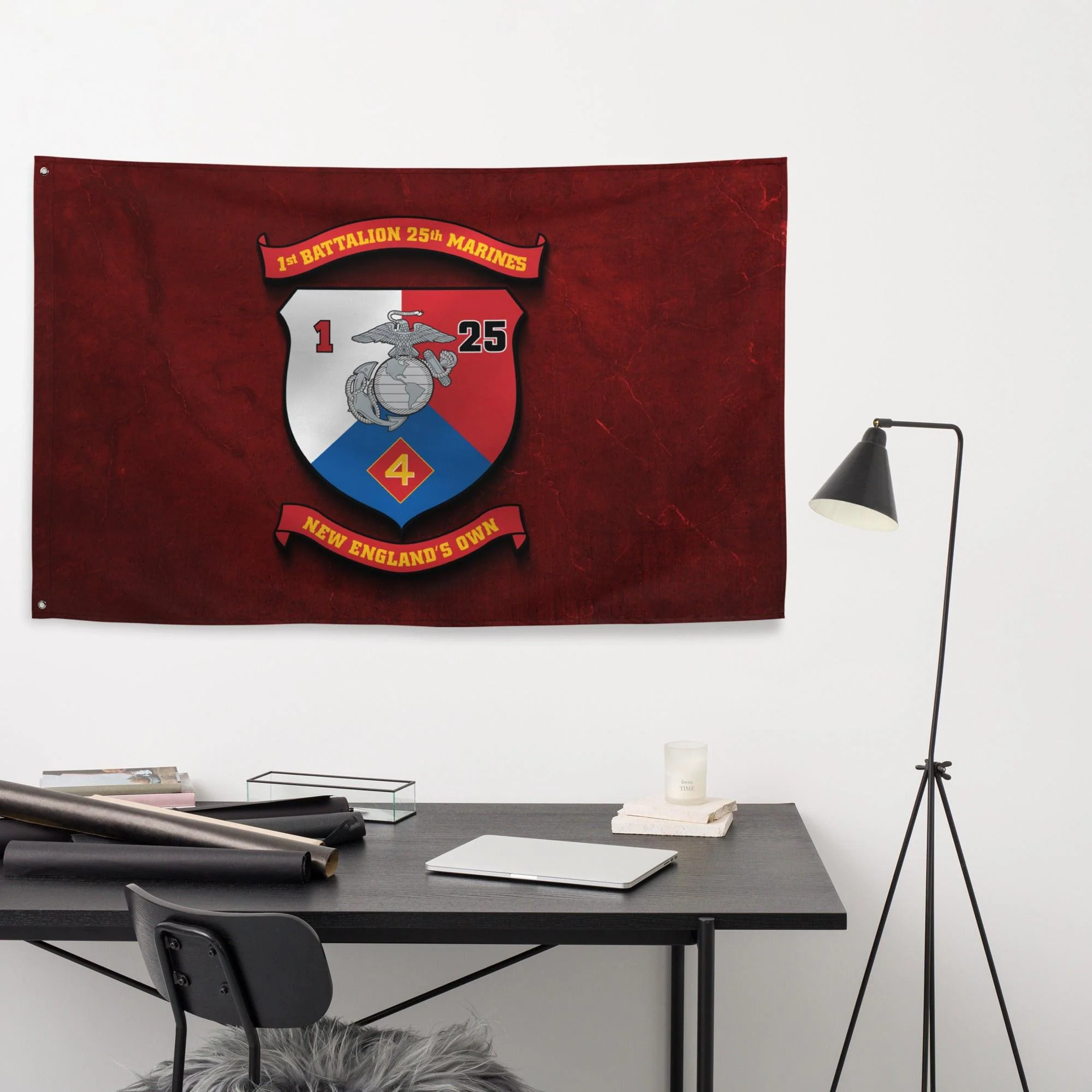 1st Bn 25th Marines (1/25 Marines) Red Wall Flag - Image 2