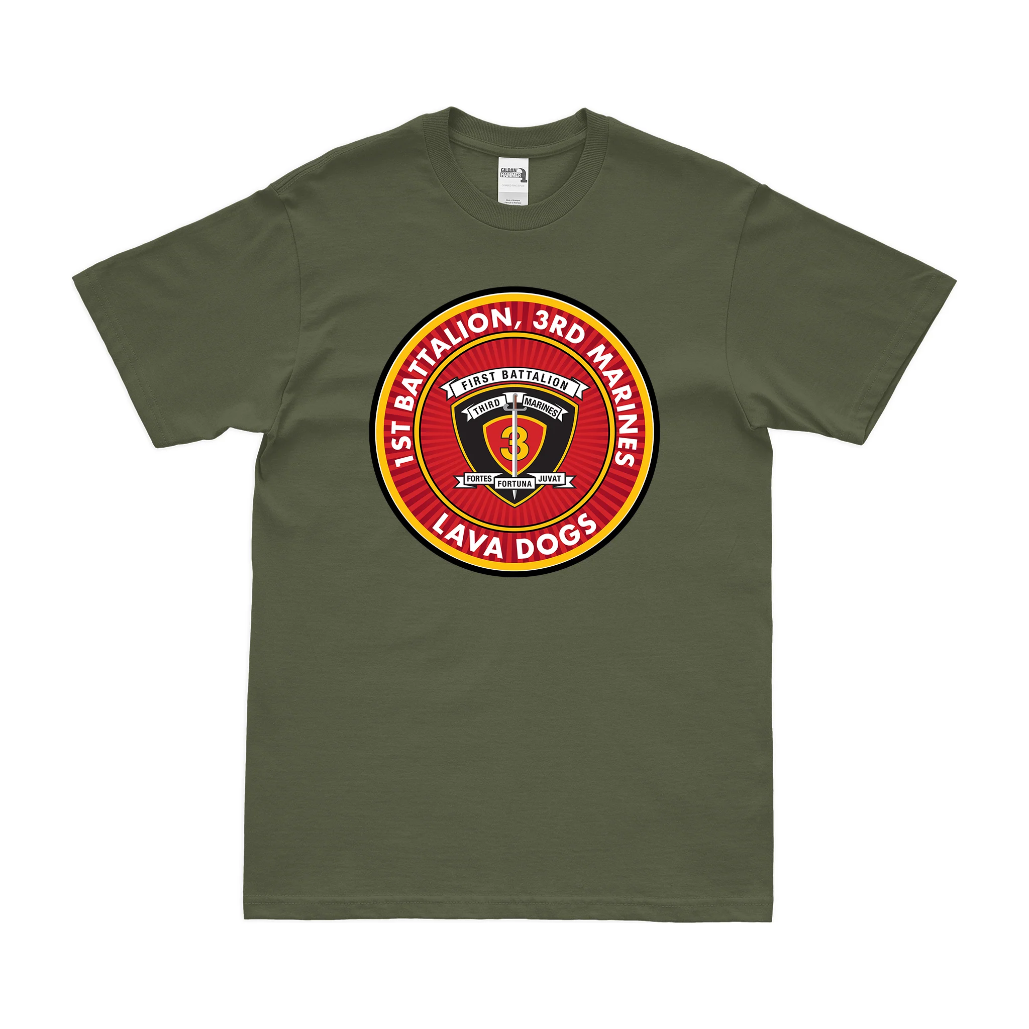 1st Bn 3rd Marines (1/3 Marines) Lava Dogs T-Shirt - Image 2