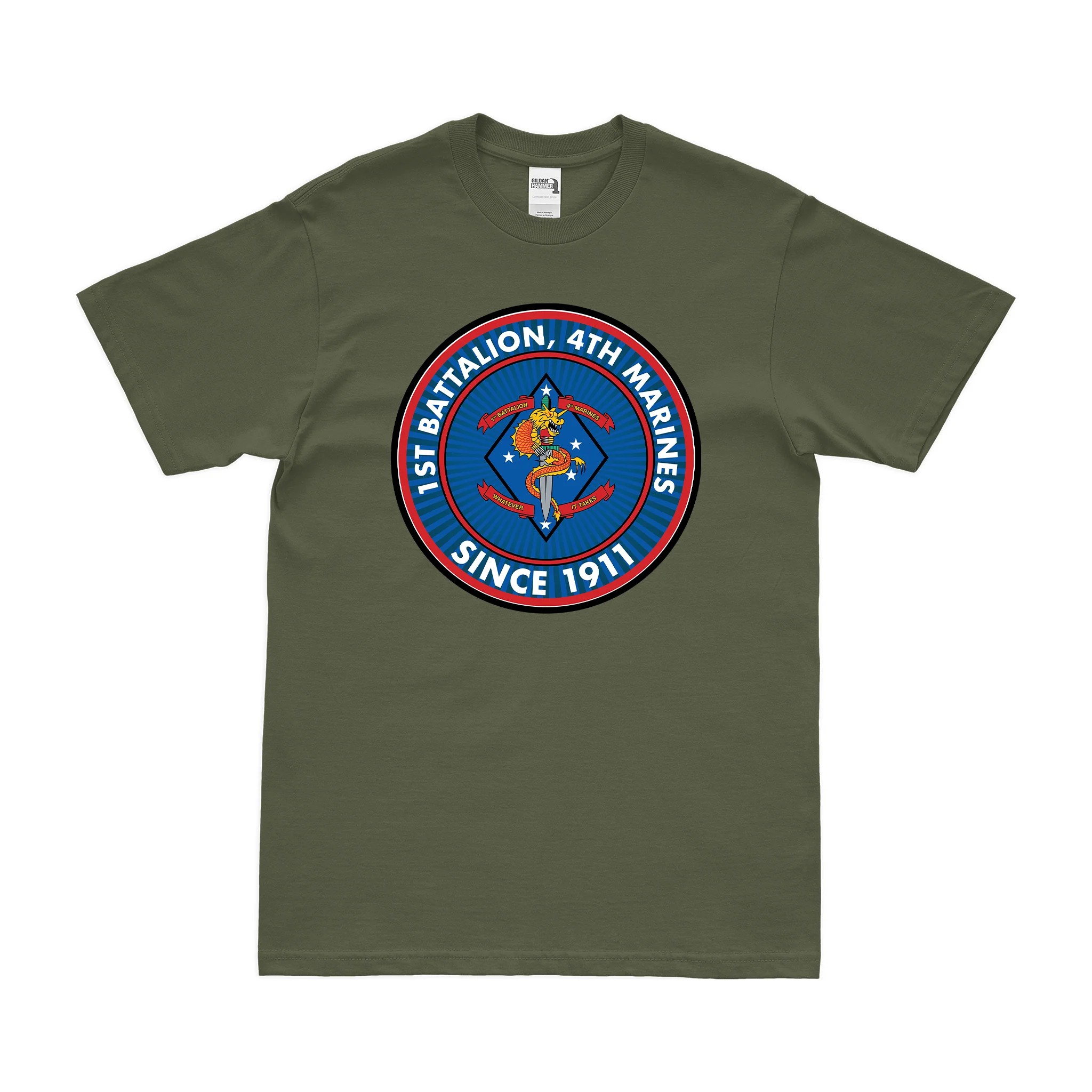 1st Bn 4th Marines (1/4 Marines) Since 1911 T-Shirt - Image 2