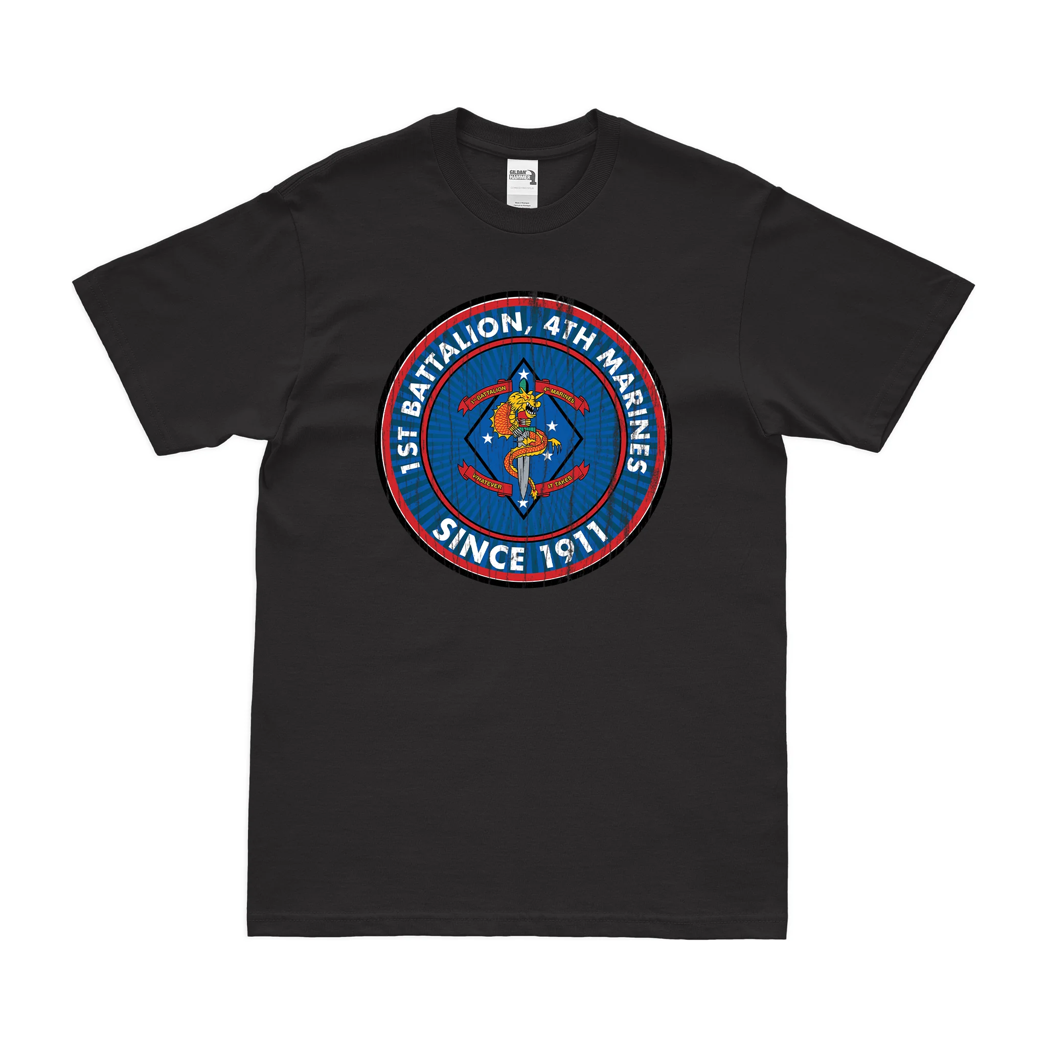 1st Bn 4th Marines (1/4 Marines) Since 1911 T-Shirt - Image 3