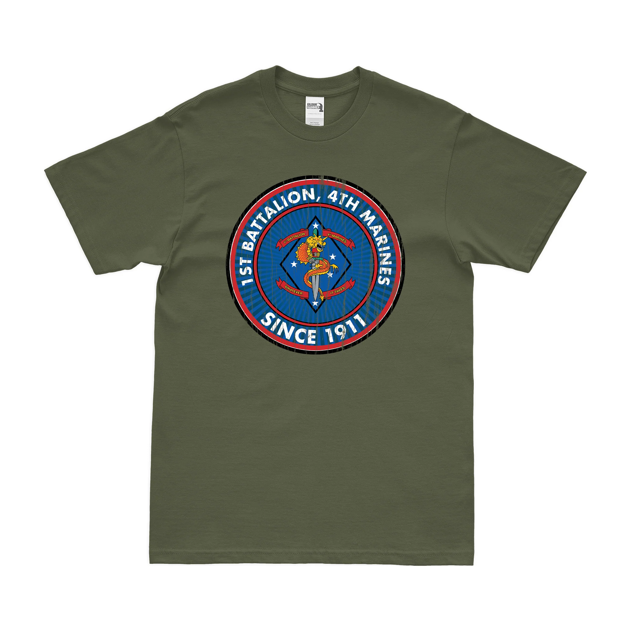 1st Bn 4th Marines (1/4 Marines) Since 1911 T-Shirt - Image 4