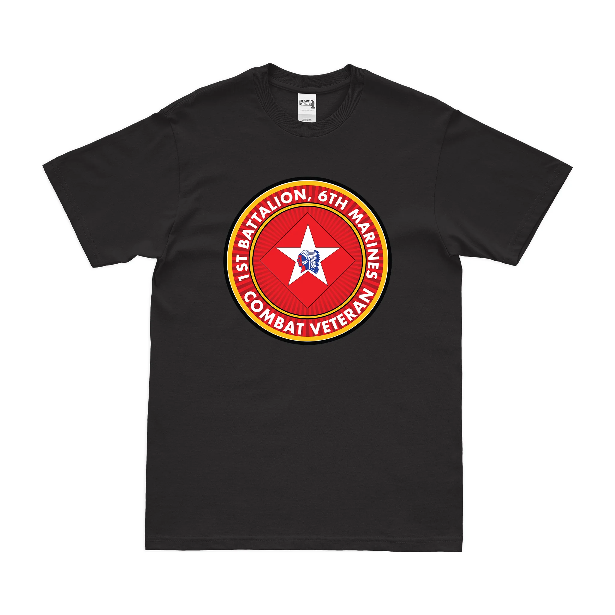 1st Bn 6th Marines (1/6 Marines) Combat Veteran T-Shirt