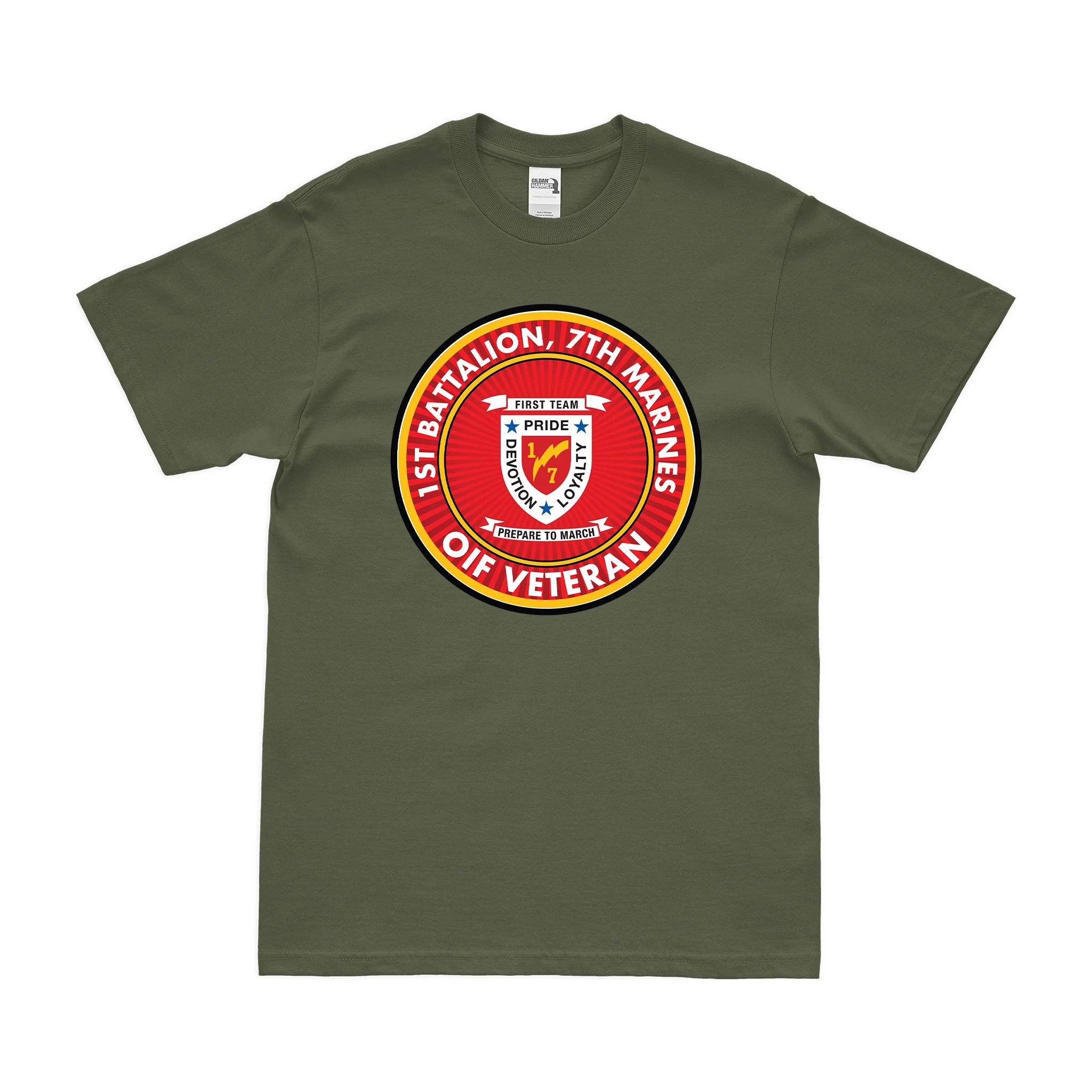 1st Bn 7th Marines (1/7 Marines) OIF Veteran T-Shirt - Image 2