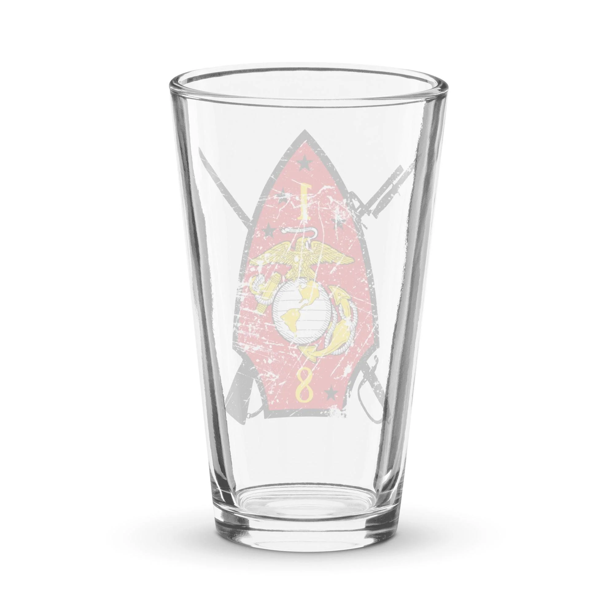 1st Bn 8th Marines (1/8 Marines) Beer Pint Glass - Image 2
