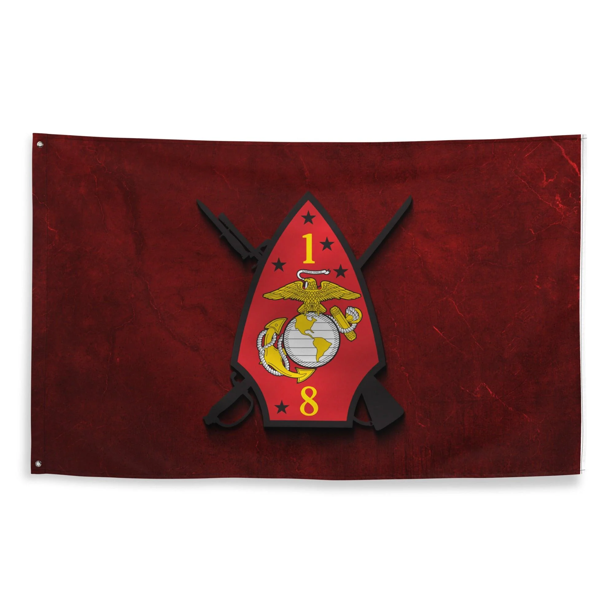 1st Bn 8th Marines (1/8 Marines) Wall Flag - Image 2