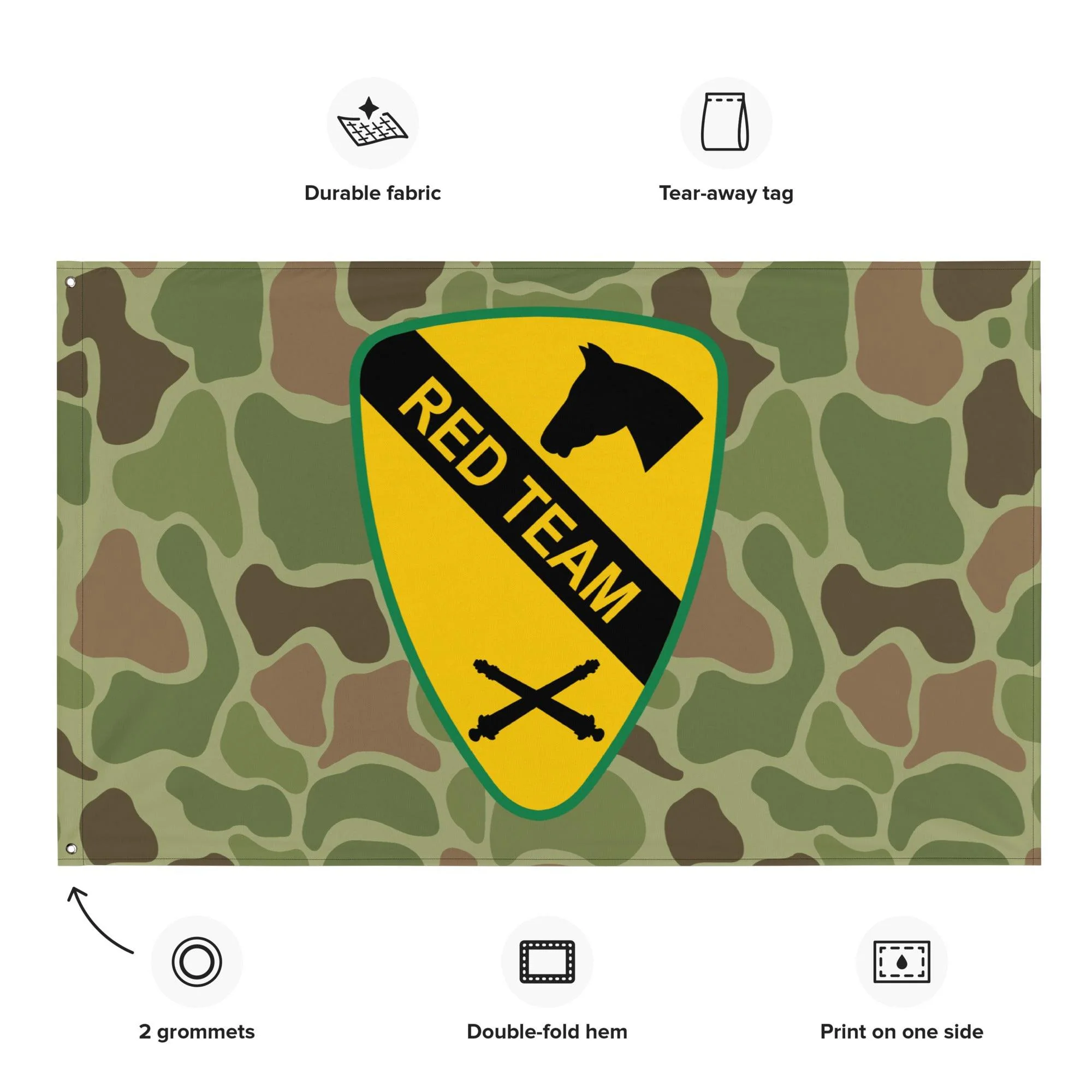 1st Cavalry Division Artillery 'Red Team' Frogskin Camo Flag - Image 2