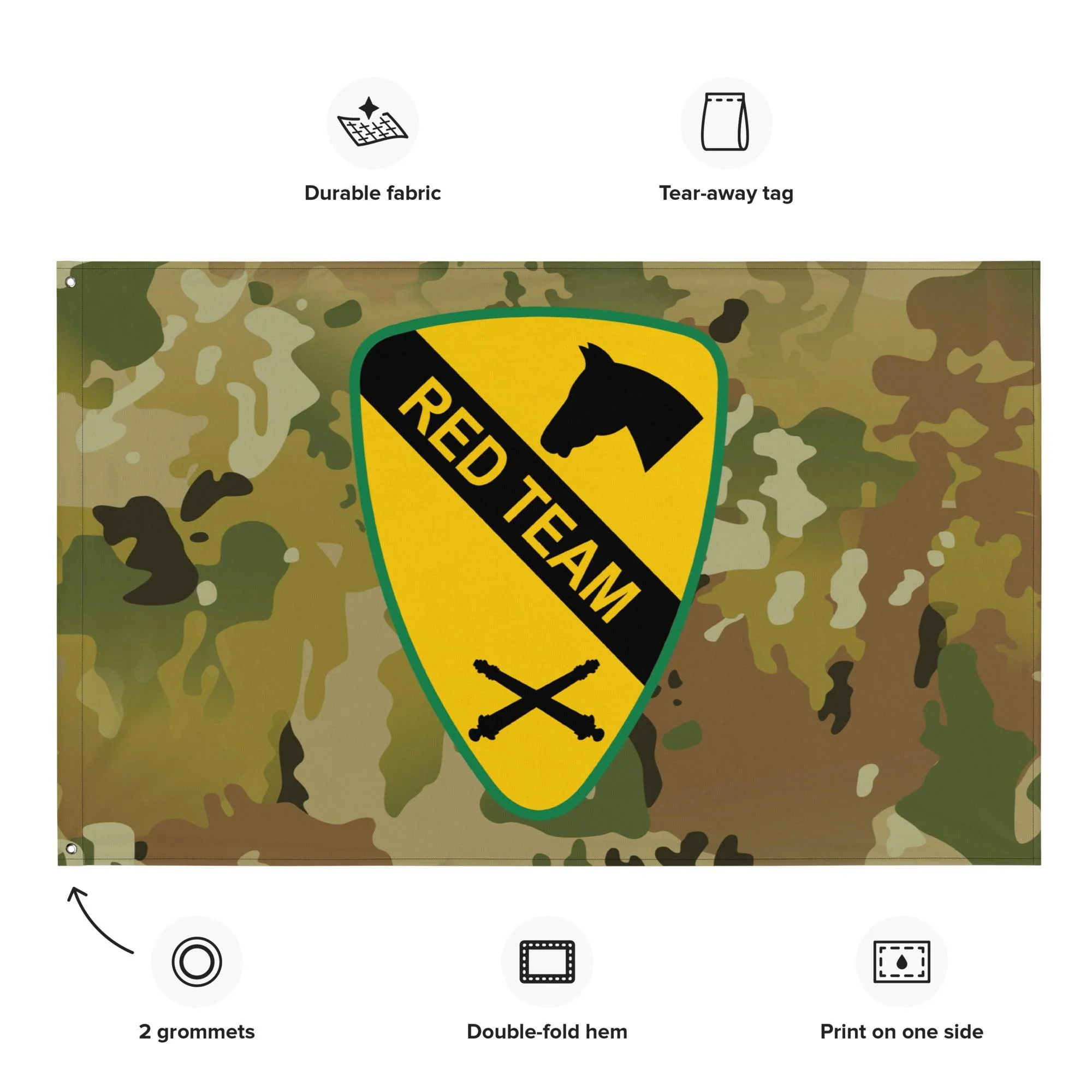 1st Cavalry Division Artillery 'Red Team' OCP Camo Flag - Image 2