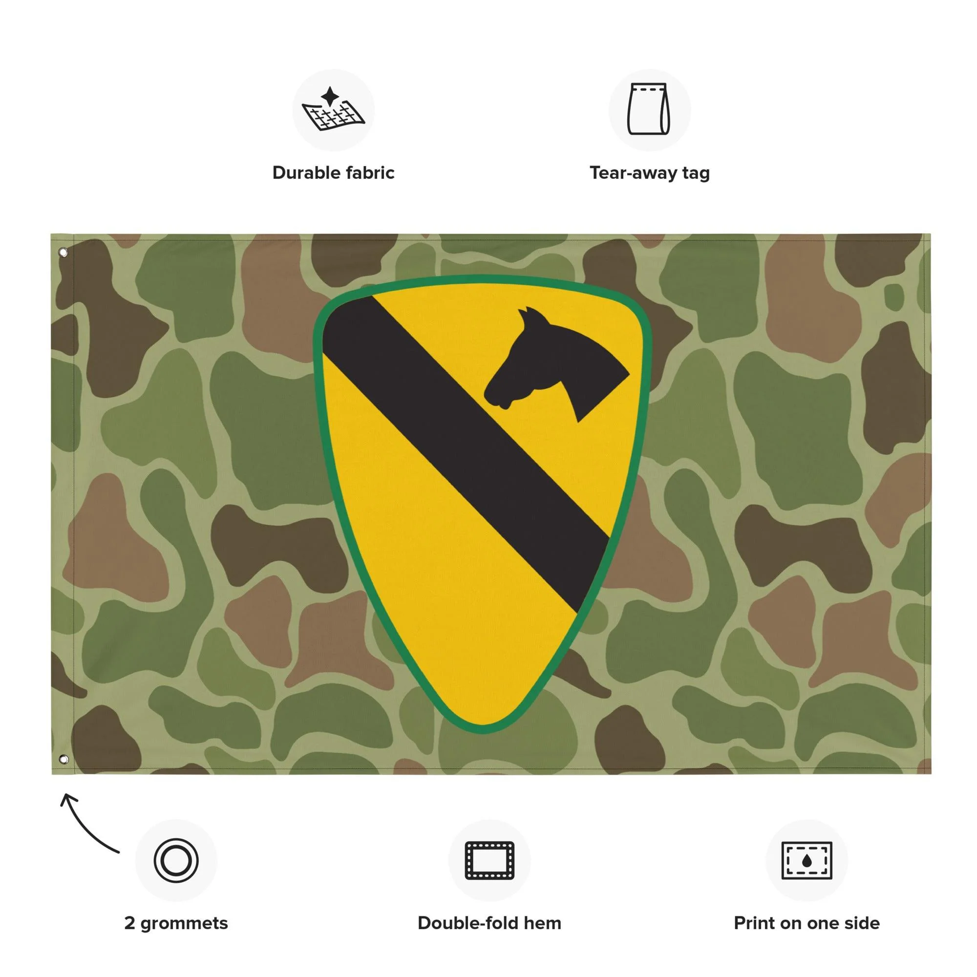 1st Cavalry Division Frogskin Camo Flag - Image 2