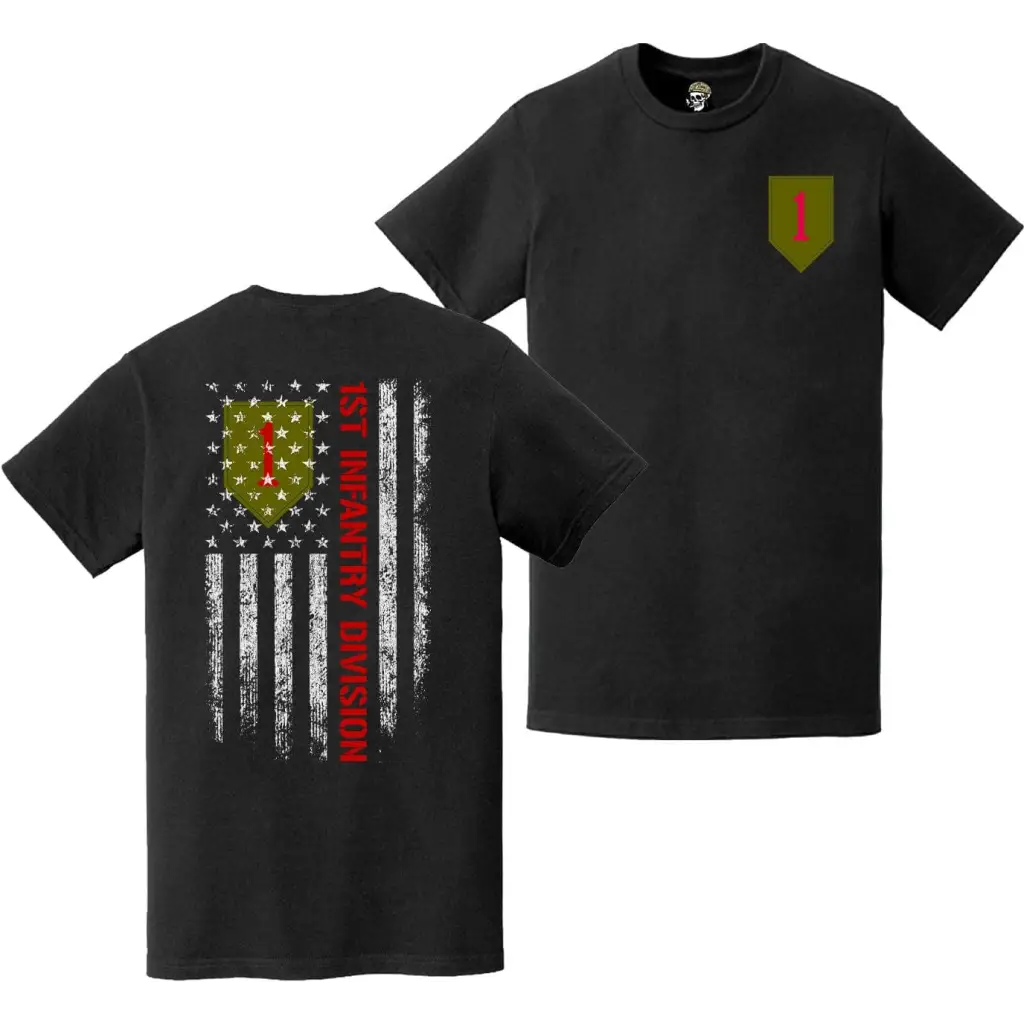 Double-Sided 1st Infantry Division American Flag T-Shirt