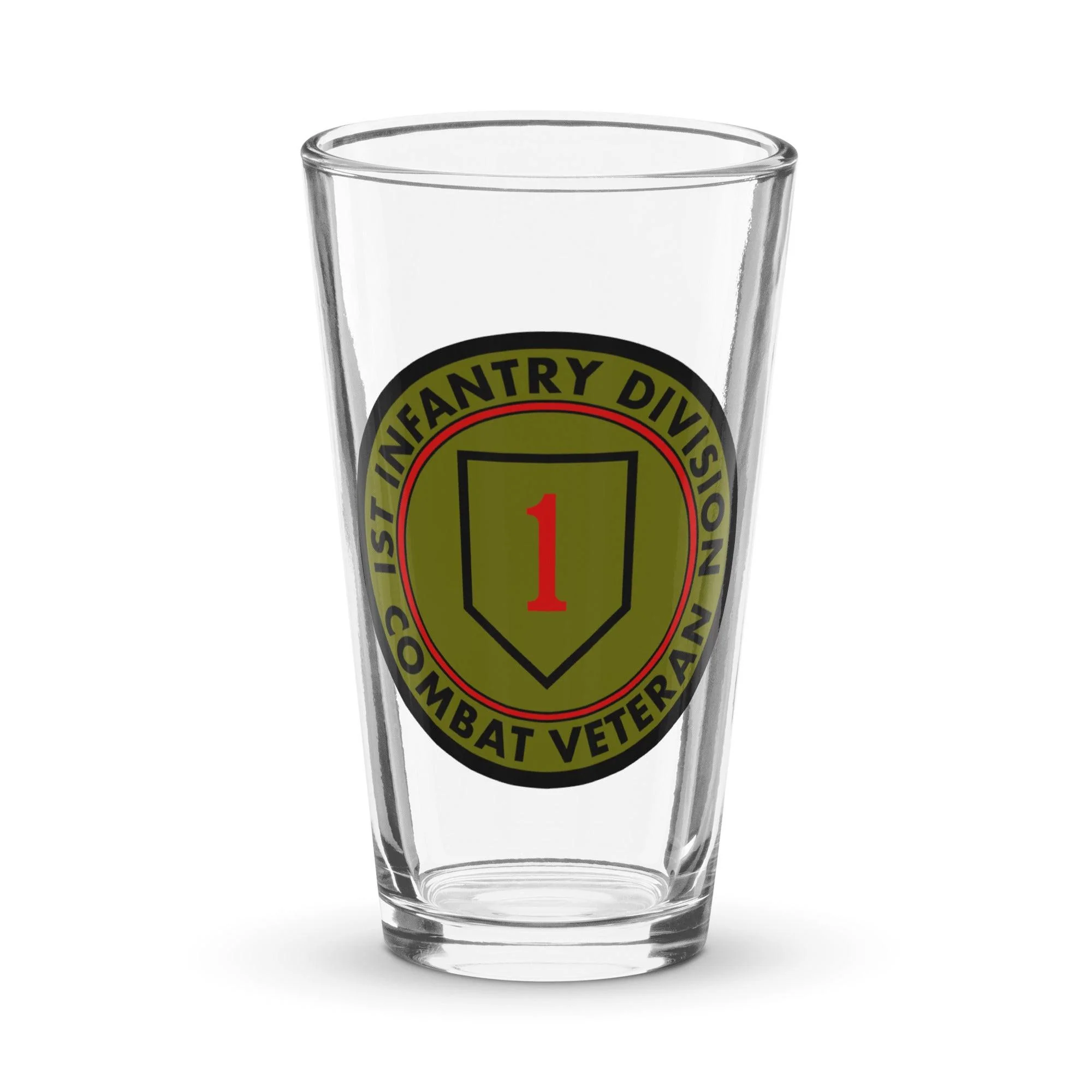 1st Infantry Division Combat Veteran Beer Pint Glass