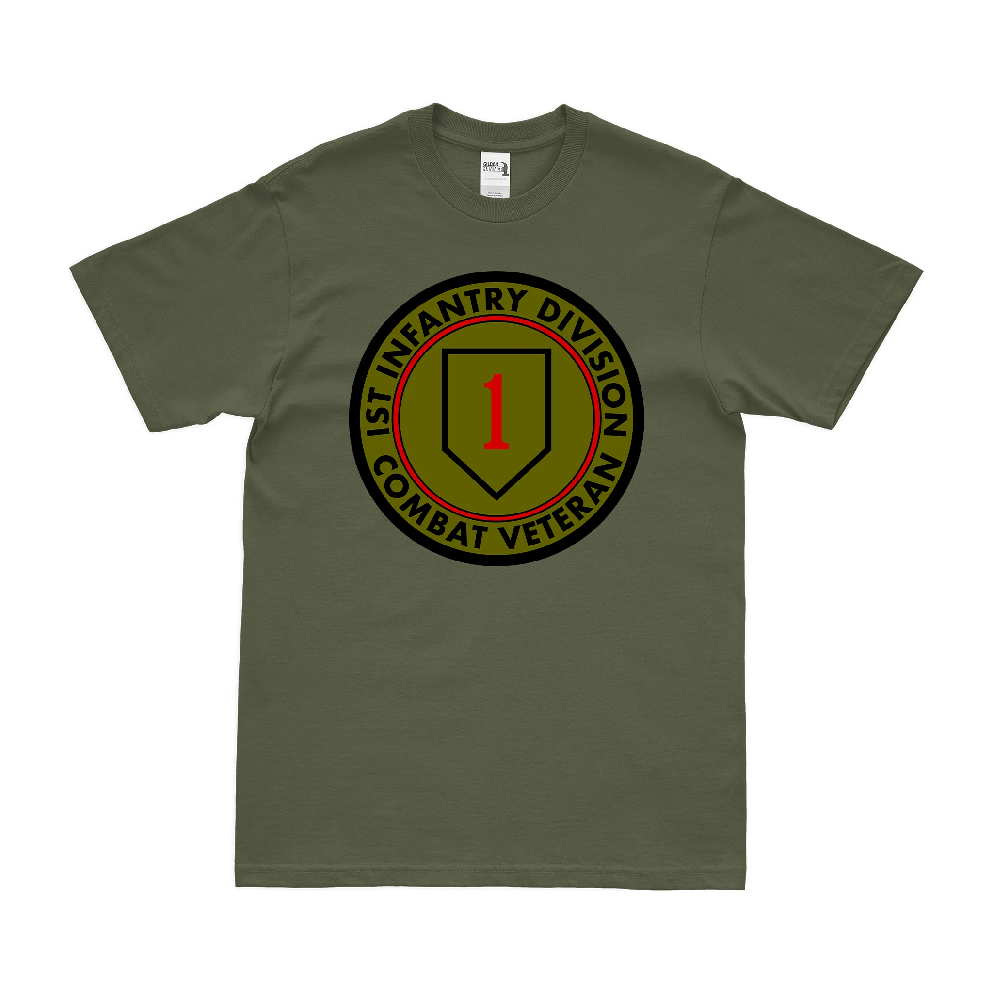 1st Infantry Division Combat Veteran Emblem T-Shirt - Image 2