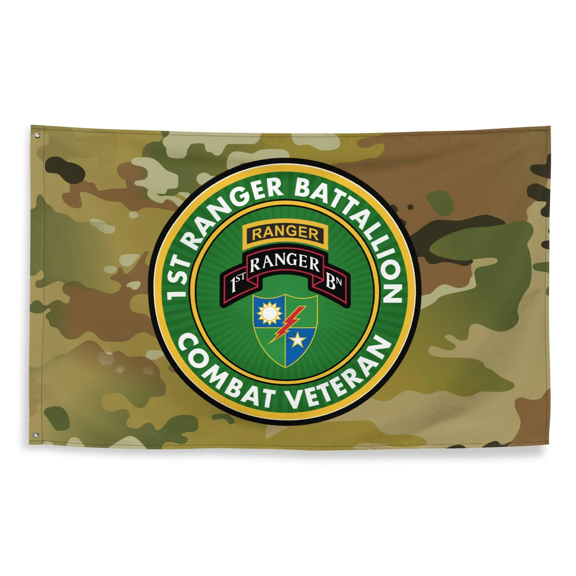 1st Ranger Battalion Combat Veteran Multicam Flag - Image 4