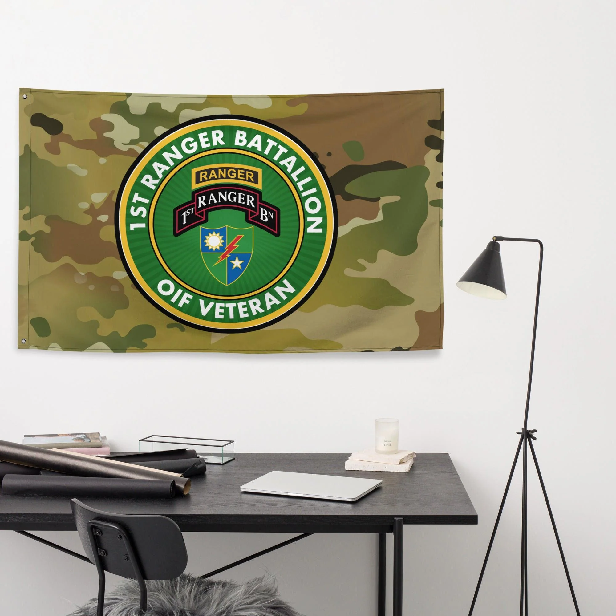 1st Ranger Battalion OIF Veteran Multicam Flag - Image 3