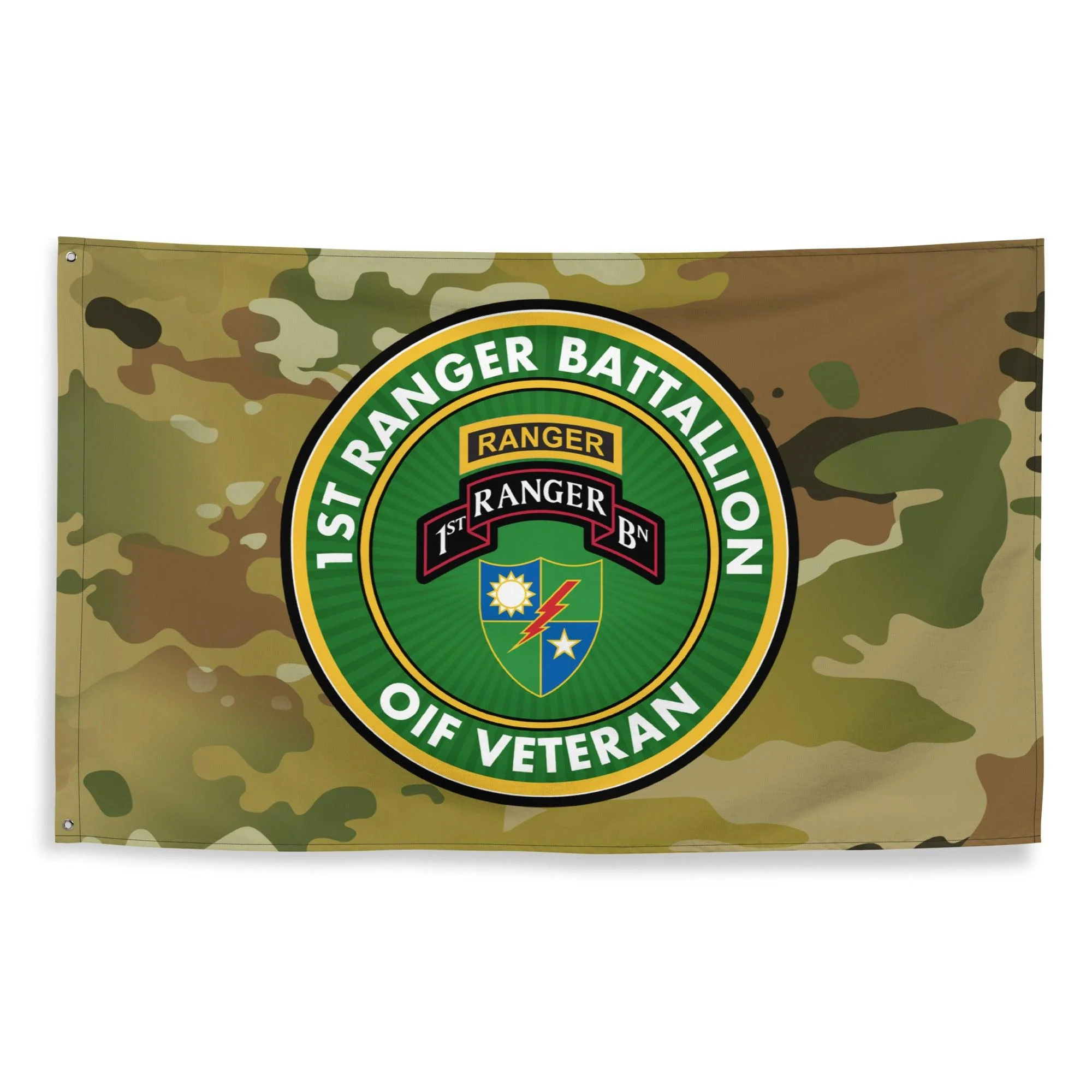 1st Ranger Battalion OIF Veteran Multicam Flag - Image 4