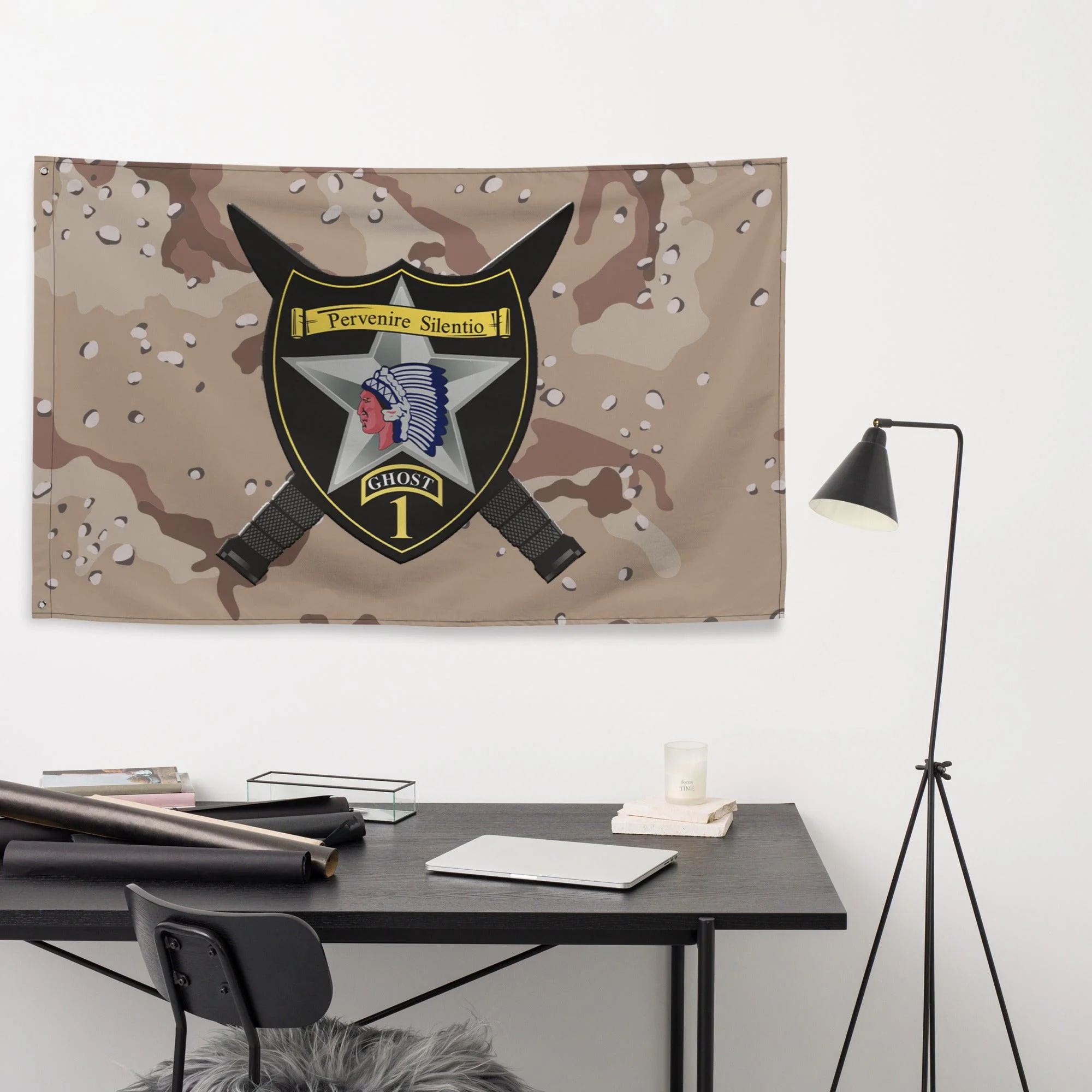 1st SBCT 2d ID "Ghost Brigade" Chocolate-Chip Camo Flag - Image 3