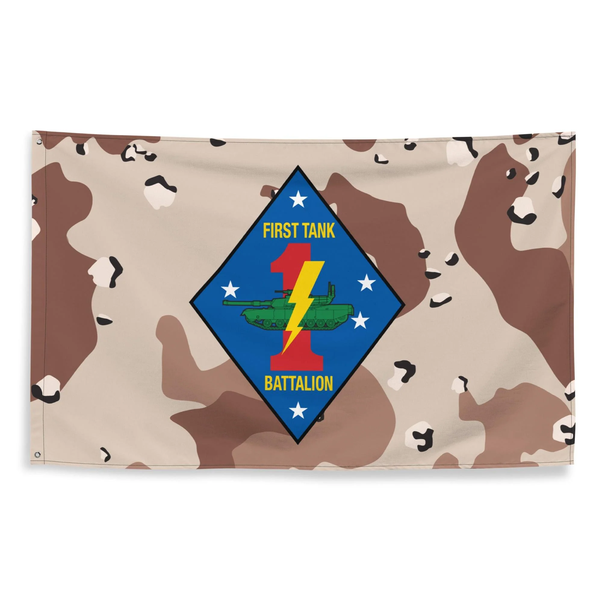 1st Tank Battalion USMC Chocolate-Chip Camo Flag - Image 3