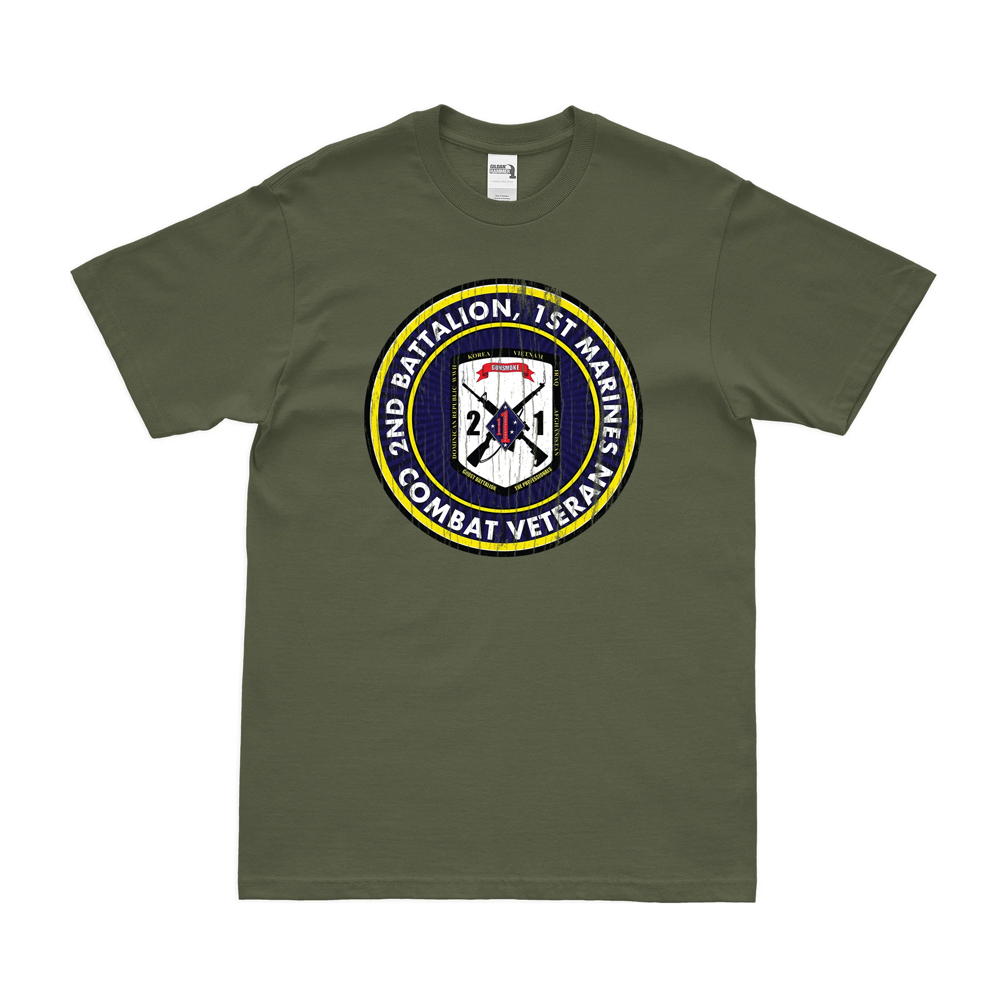2nd Bn 1st Marines (2/1 Marines) Combat Veteran T-Shirt - Image 4