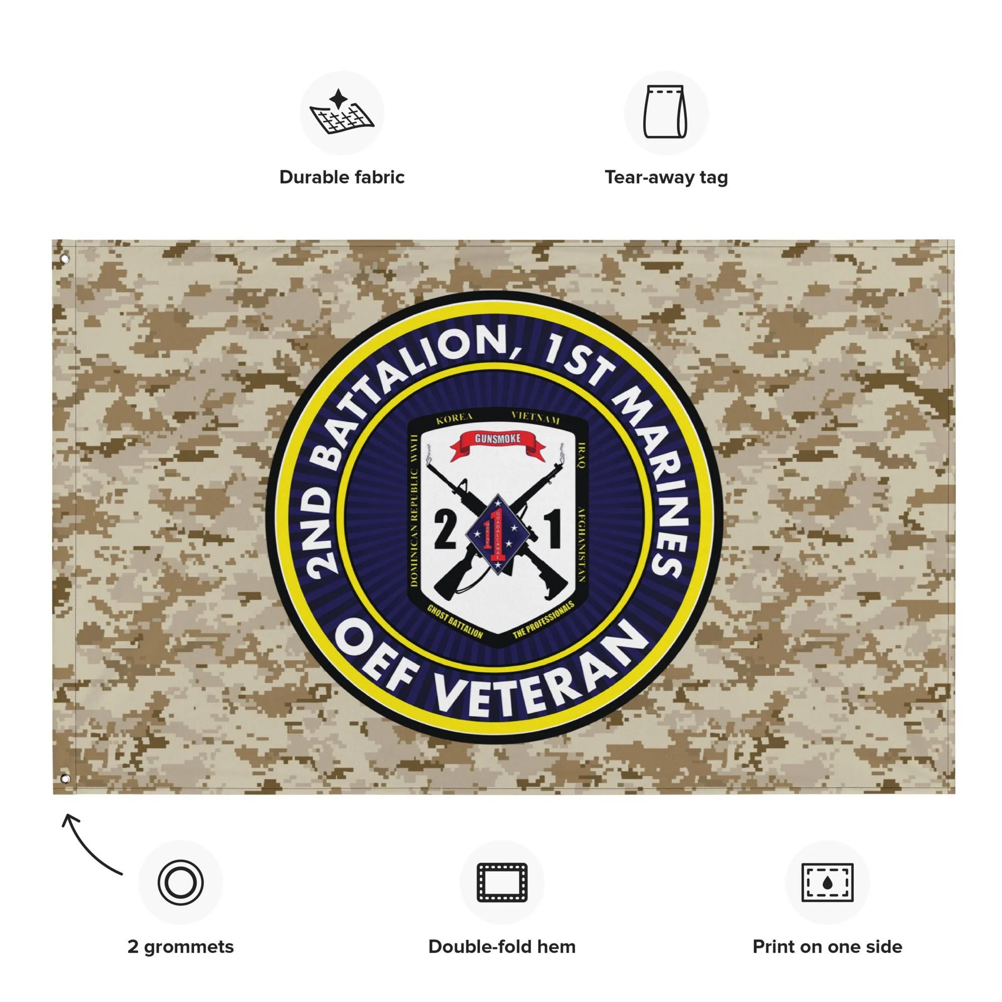 2/1 Marines Operation Enduring Freedom Veteran MARPAT Flag - Image 2