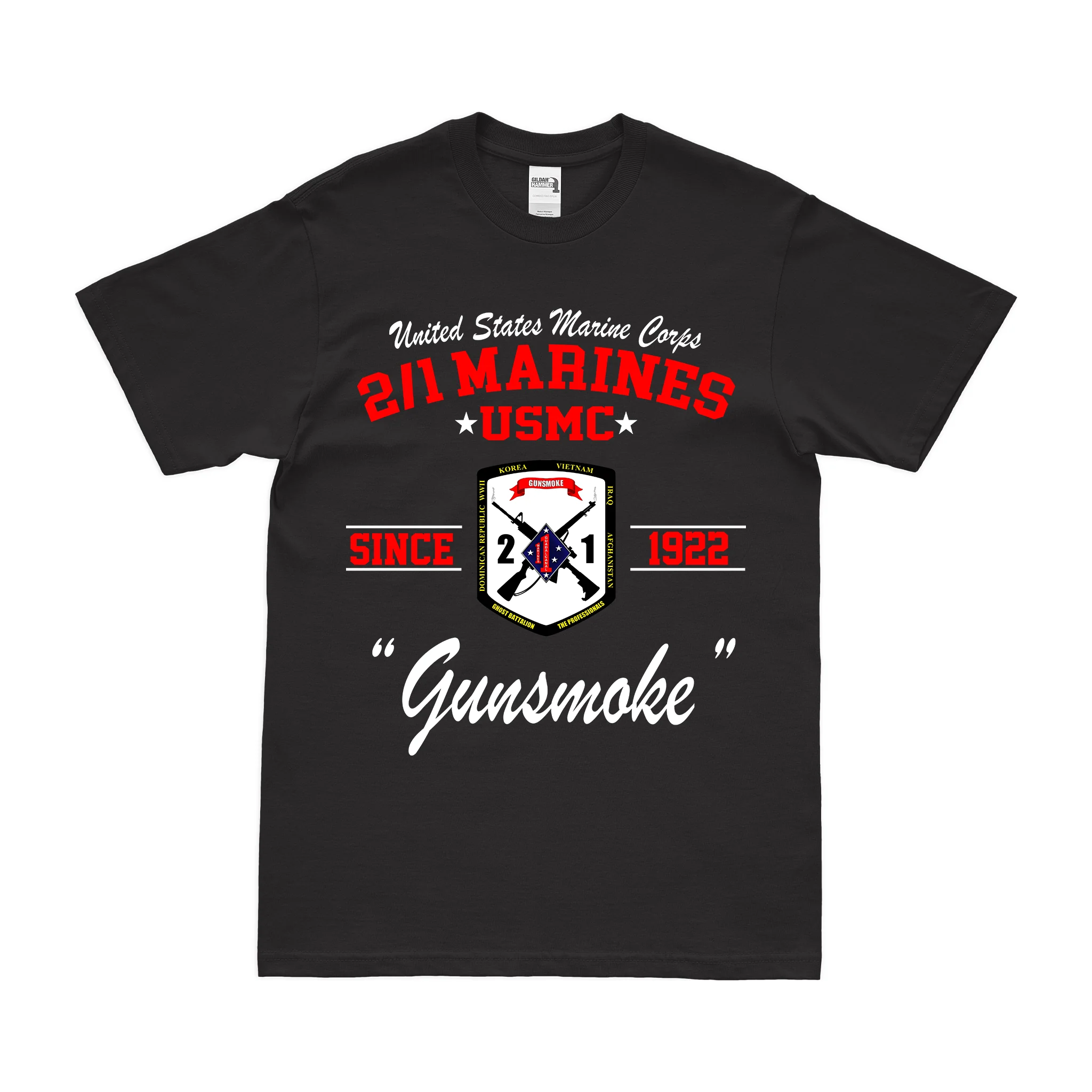 2nd Bn 1st Marines (2/1 Marines) Since 1922 USMC Legacy T-Shirt