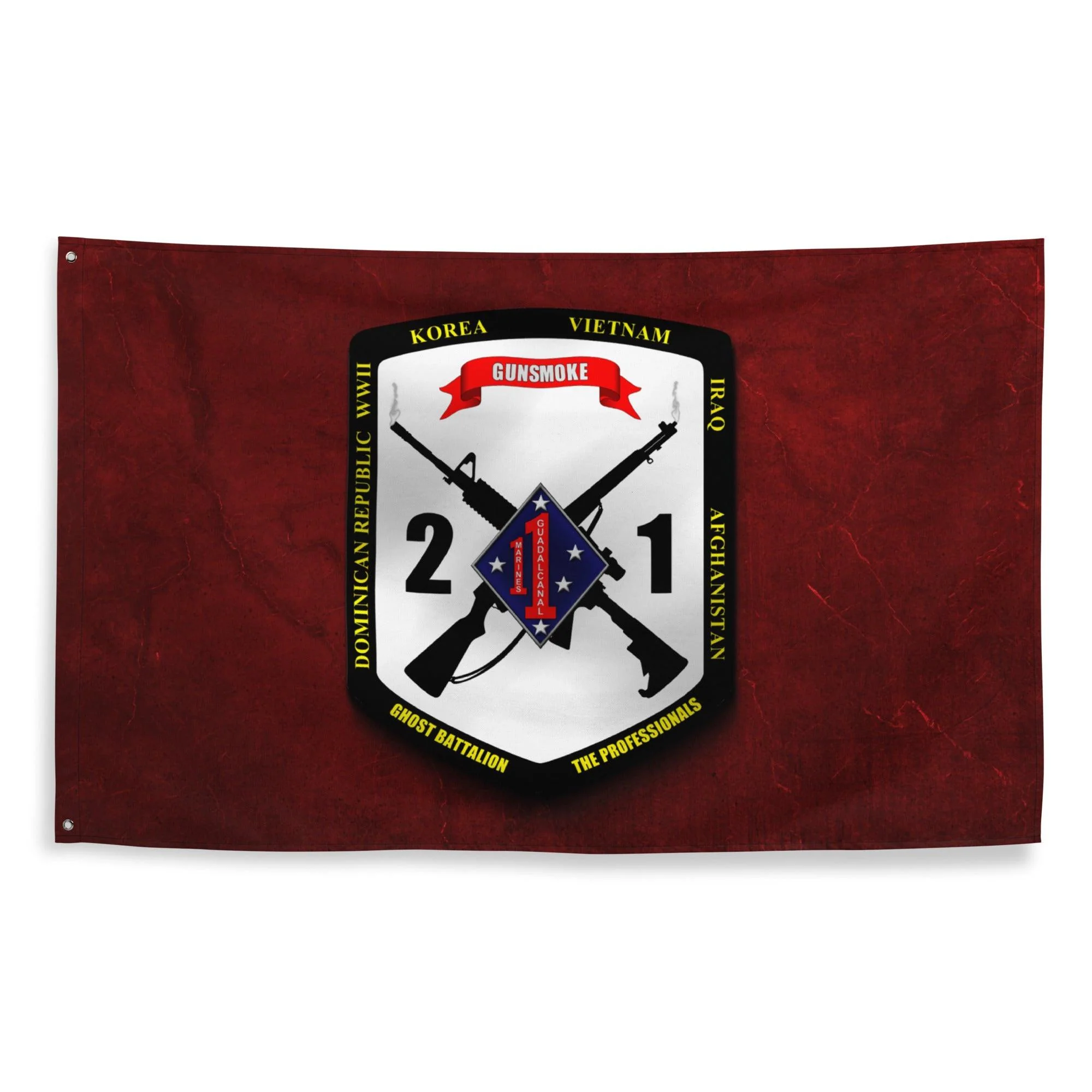 2/1 Marines Unit Logo Red Wall Flag - Image 3