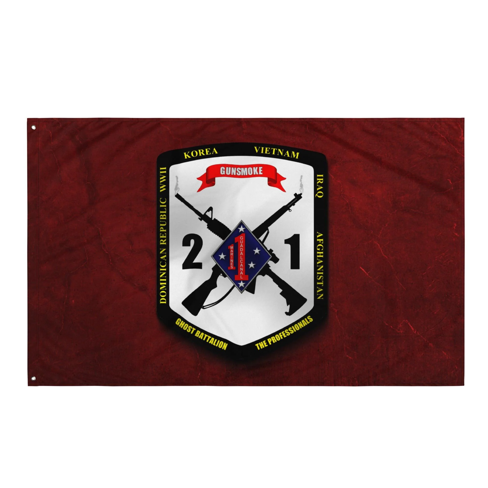 2/1 Marines Unit Logo Red Wall Flag - Image 4
